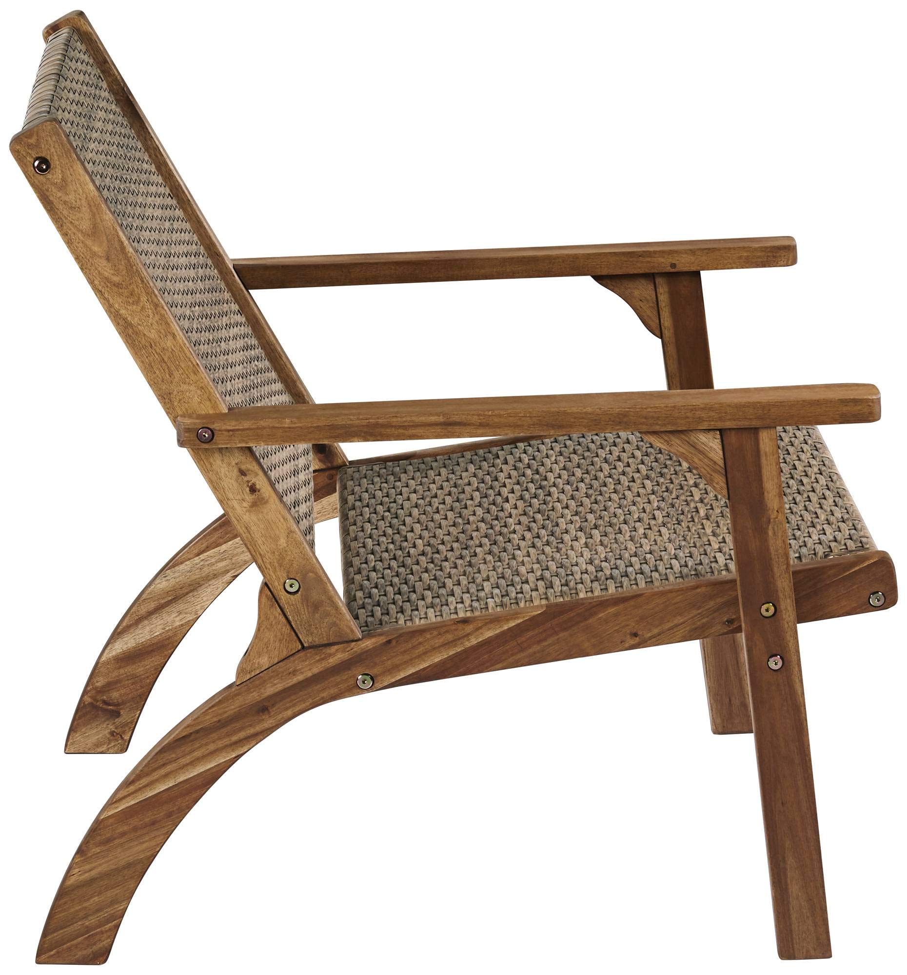 Perry 27.75 Inch Wide Natural Wood Outdoor Armchair - Patio, Garden, Poolside, and Backyard Relaxation Chair