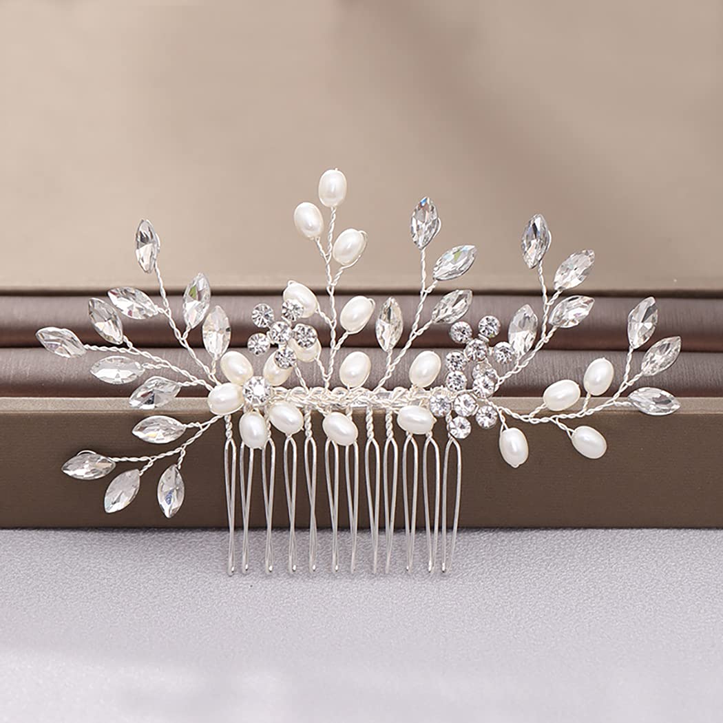 Pearl Bridal Hair Comb - Rhinestone Wedding Hair Jewelry for Women & Girls - Perfect for Brides & Special Occasions