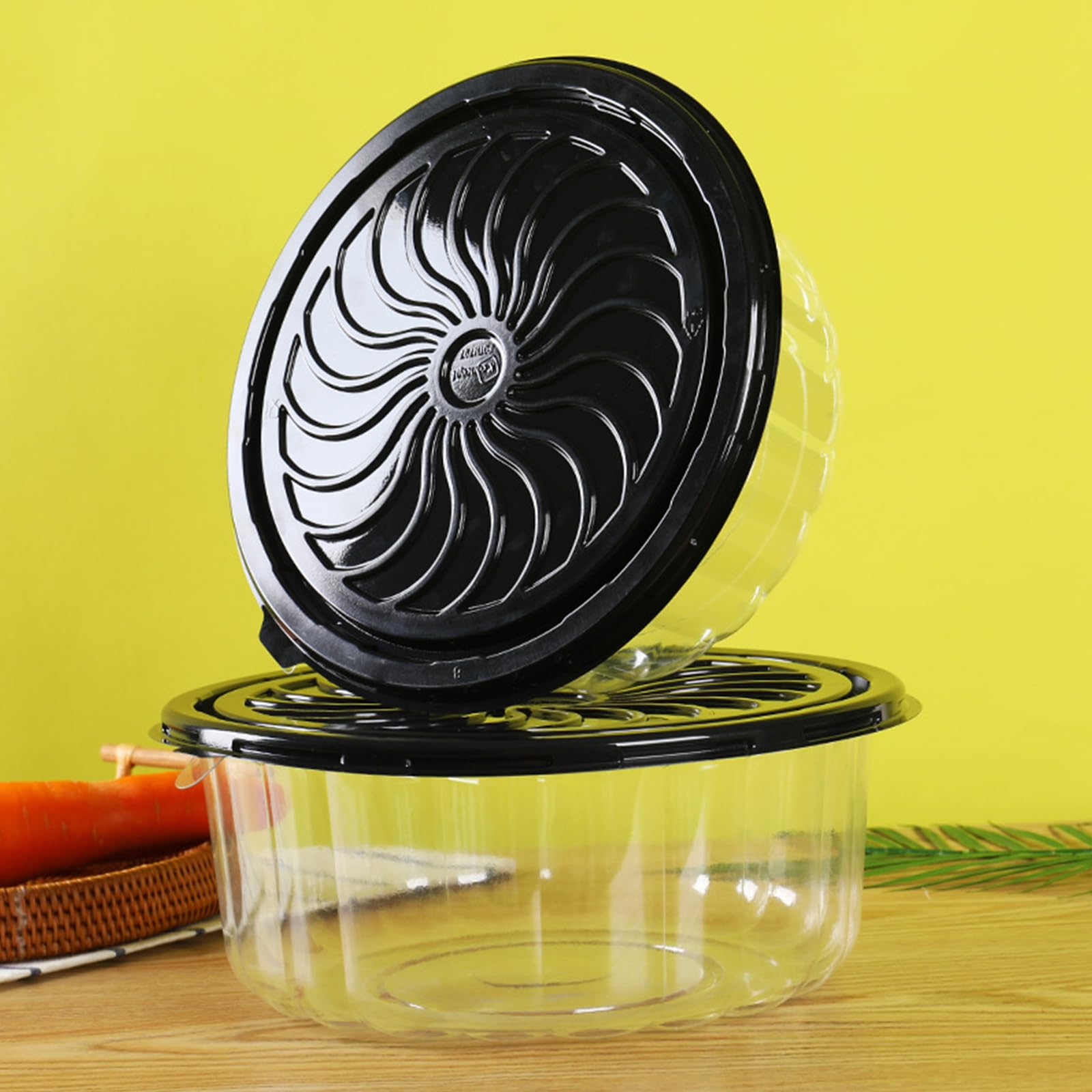 FEOOWV 5-Piece Round Cake Carriers - 8 Inch Clear Plastic Disposable Cake Containers with Dome Lids & Cake Boards - Perfect for Transporting Bundt Cakes, Cupcakes & Pastries - Ideal for Bakeries, Parties & Catering Events