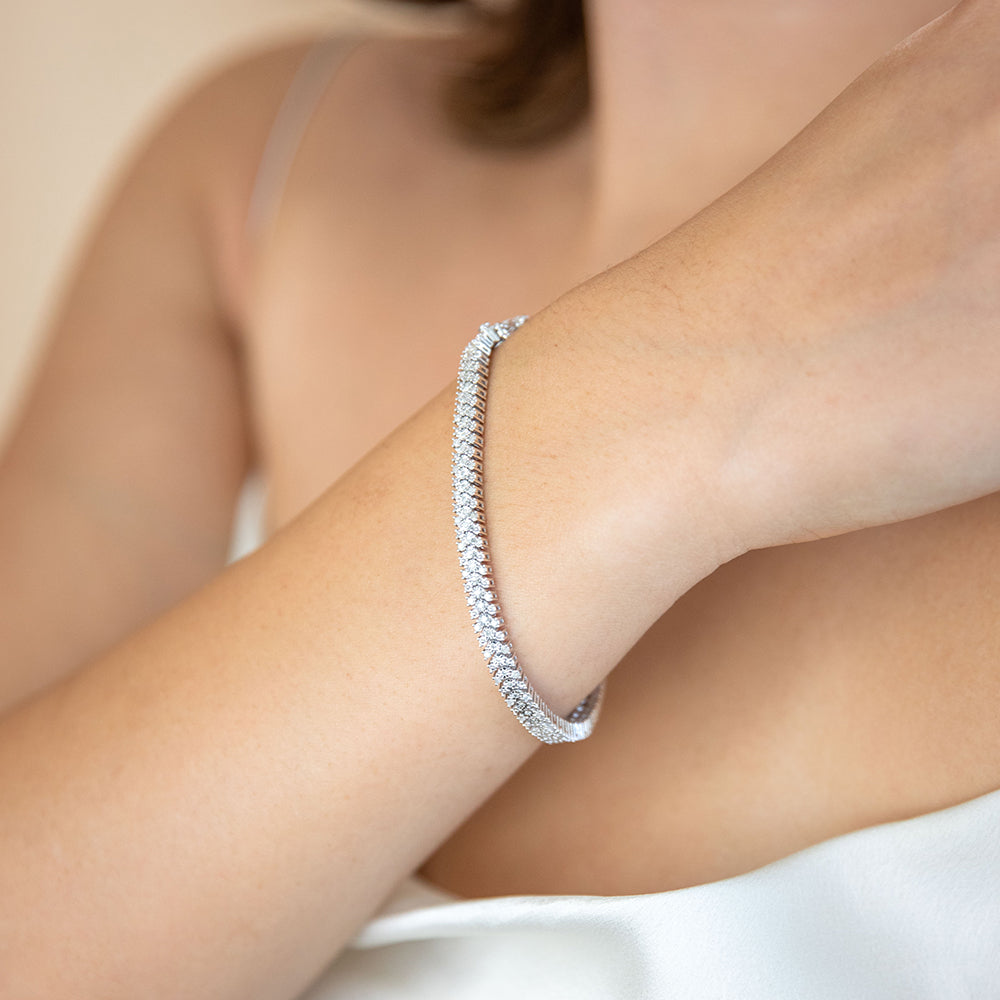 1 Carat Diamond Tennis Bracelet with 167 Diamonds - 18cm Sterling Silver Jewelry for Women - Perfect for Weddings, Anniversaries & Special Occasions