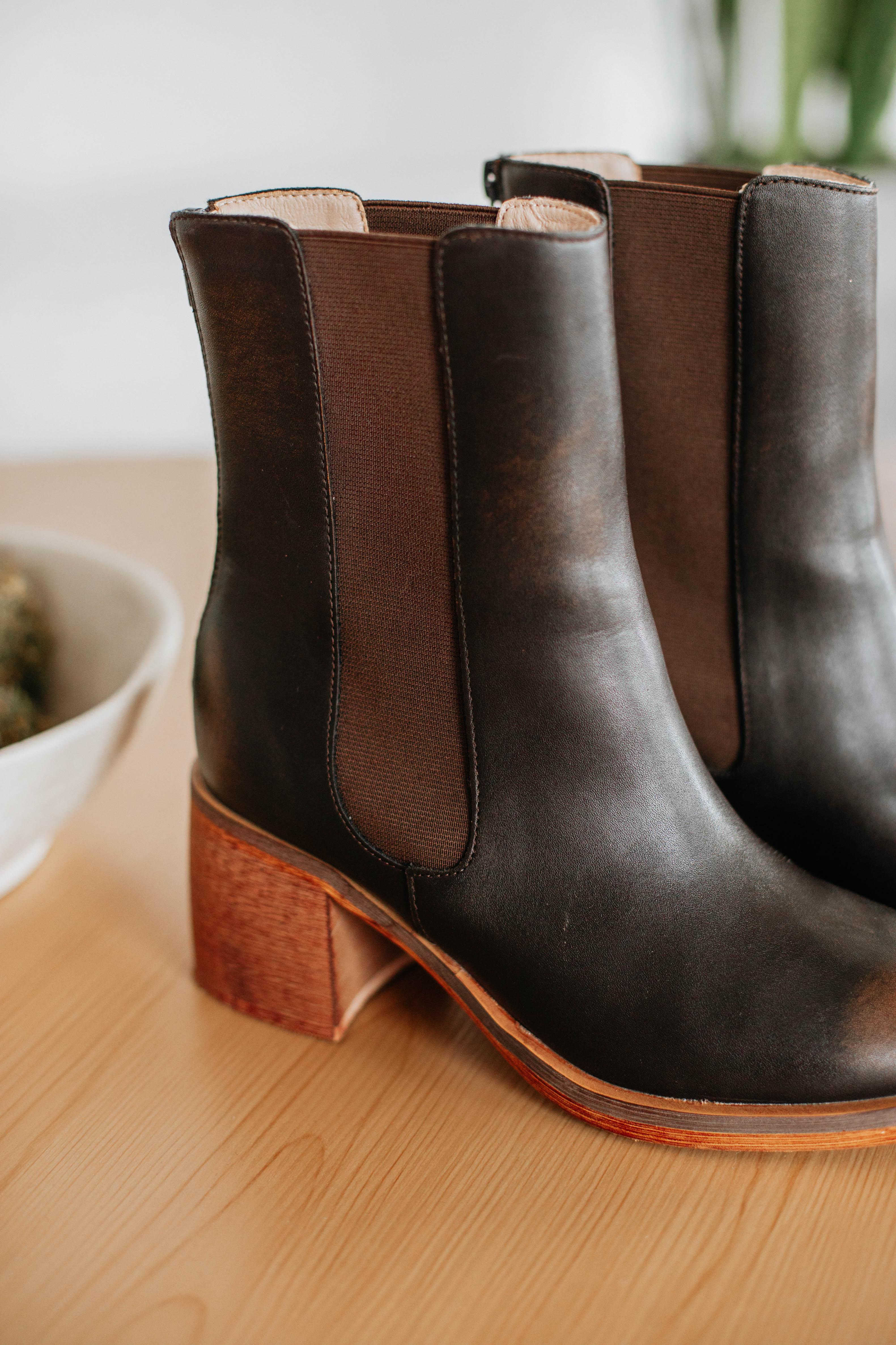Back On The Scene Boots - Women's Chunky Heel Ankle Boots in Espresso Brown | Stylish & Comfortable for Fall/Winter Fashion, Office Wear & Night Out