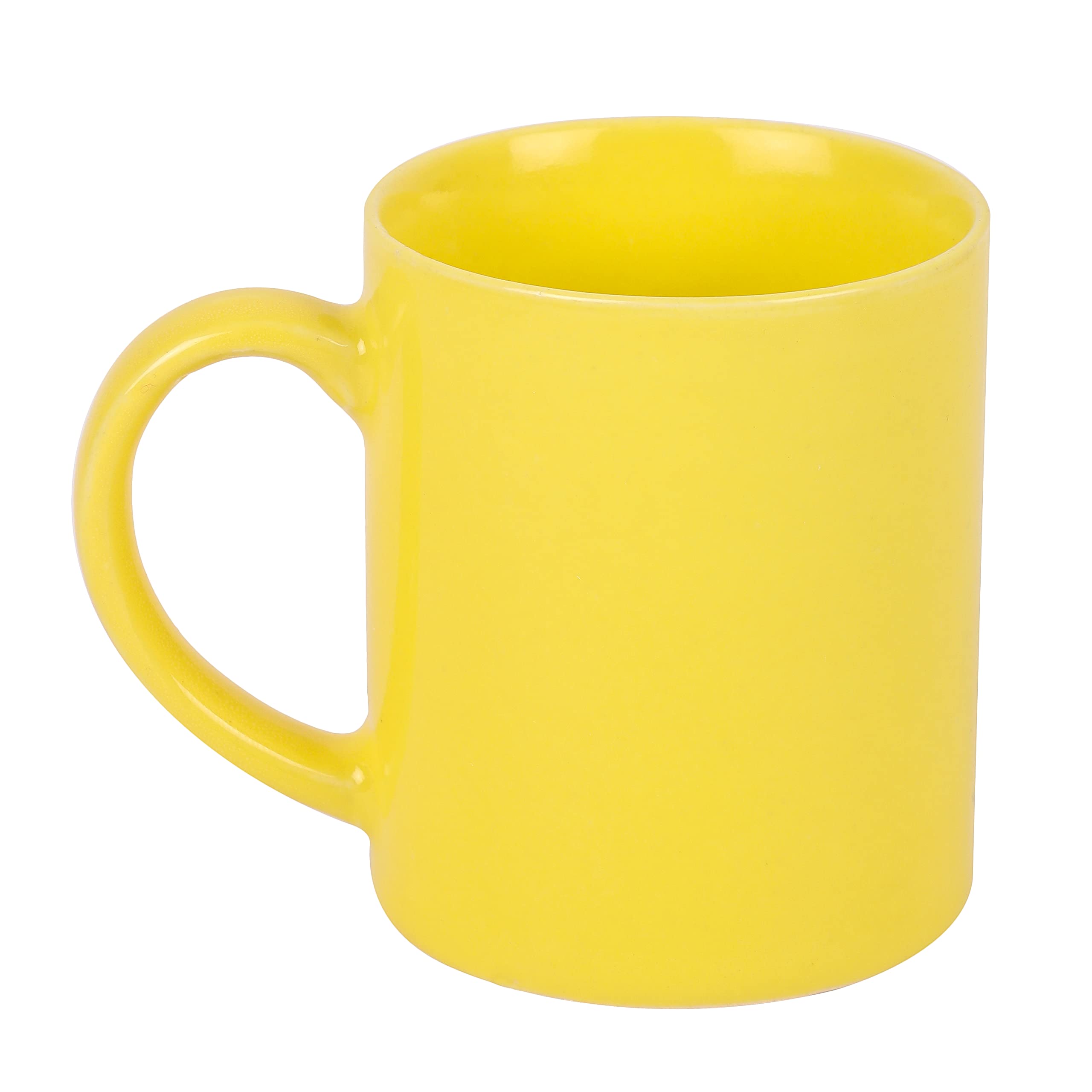 Anwaliya 12oz Multicolor Coffee Mug Set - Microwave & Dishwasher Safe Ceramic Tea Cup with Chip-Resistant Design - Perfect for Home, Office, Coffee Shops & Gifts (Yellow, 350ml)