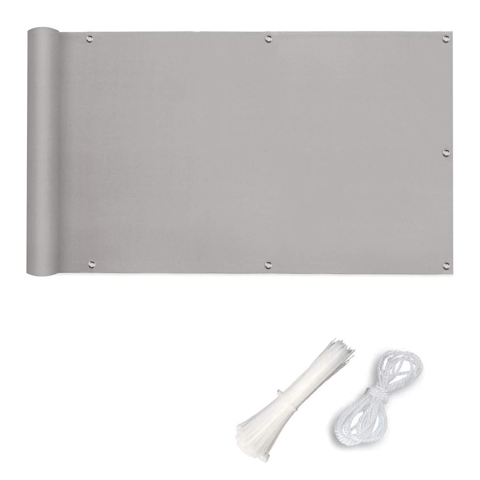 0.9x9m PVC Privacy Screen with UV Protection & Wind Shade - Includes Cable Ties for Balcony, Backyard, Patio, Porch & Garden - Light Gray | Perfect for Outdoor Relaxation & Sun Protection