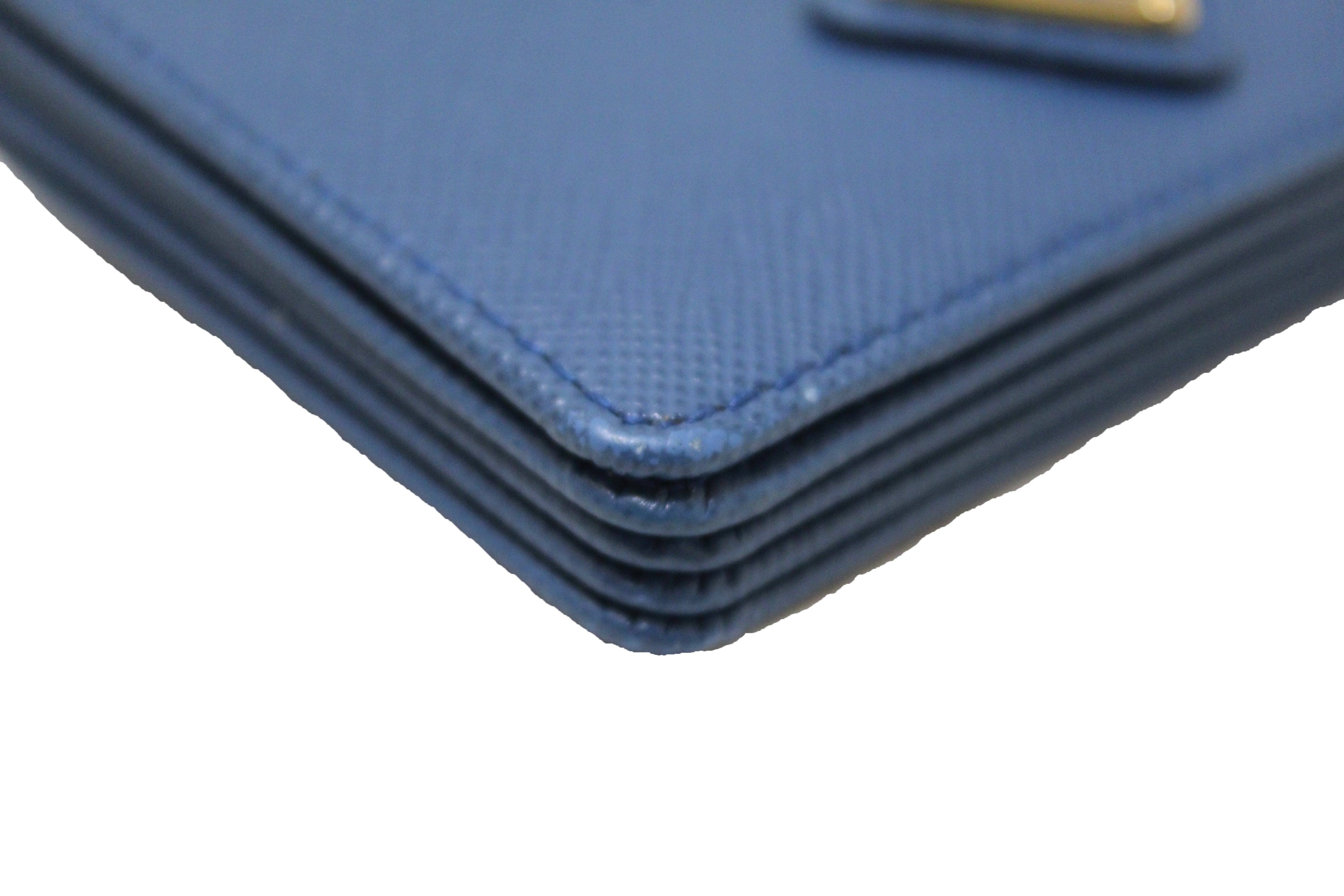 Authentic Prada Blue Saffiano Leather Accordion Card Holder Wallet 1MC211 - Luxury Slim RFID Blocking Credit Card Case for Women & Men, Perfect for Travel, Business & Everyday Use
