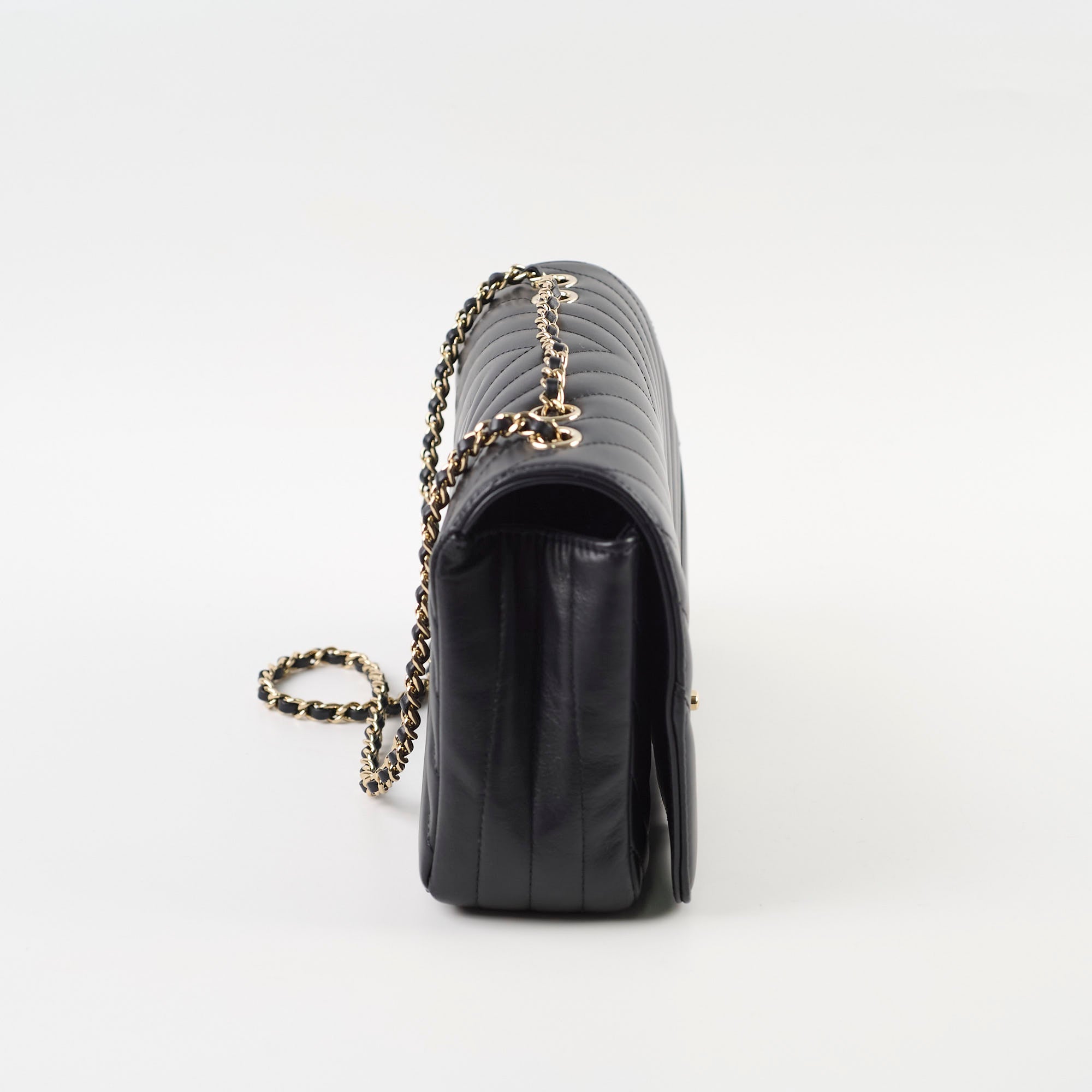 Chanel Small Chevron Quilted Flap Bag in Black | Luxury Designer Handbag for Women | Perfect for Evening Events, Parties & Special Occasions