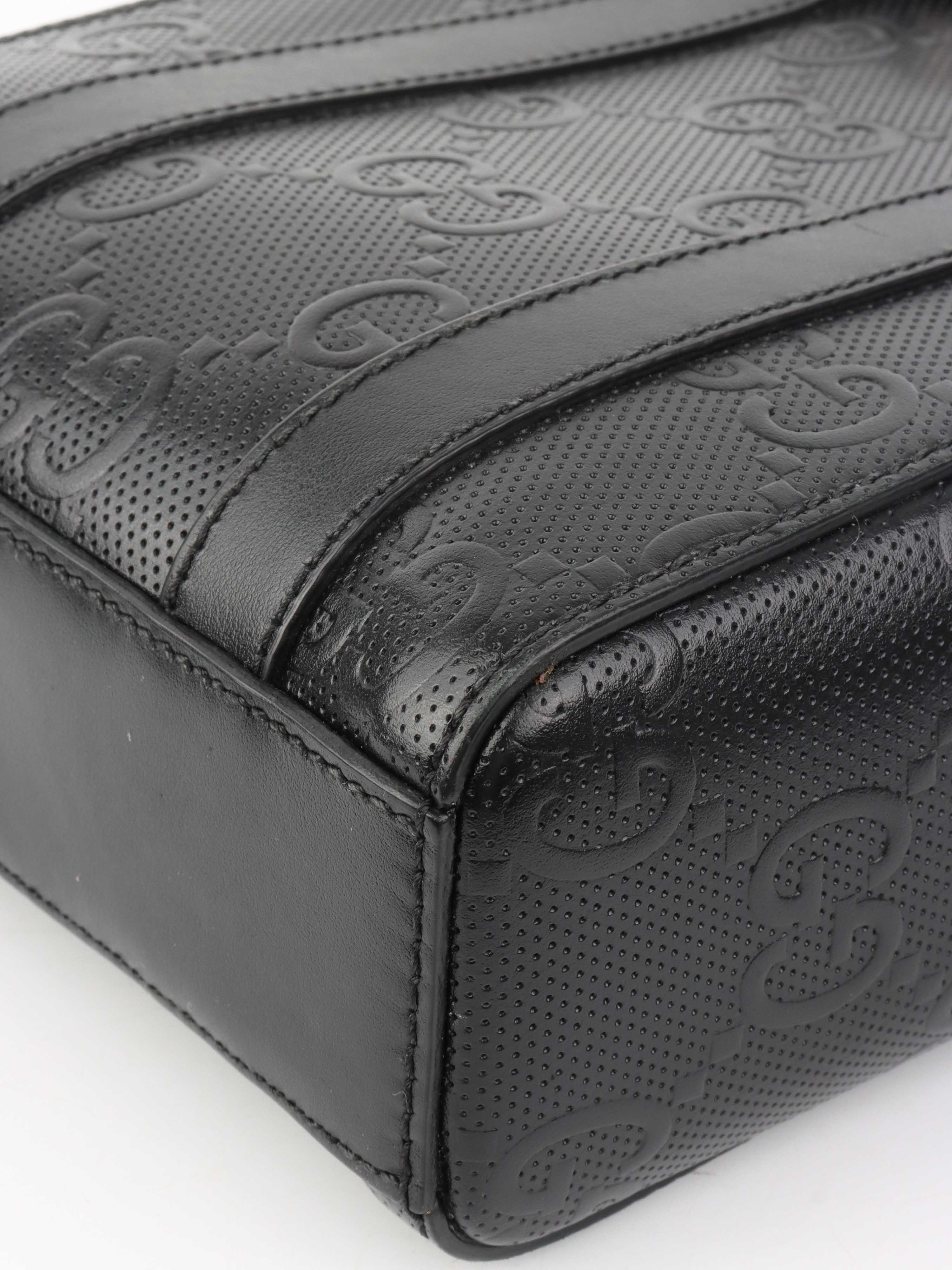 Gucci Black Monogram Satchel Bag for Women - Luxury Leather Shoulder Handbag Purse - Perfect for Work, Travel & Evening Events