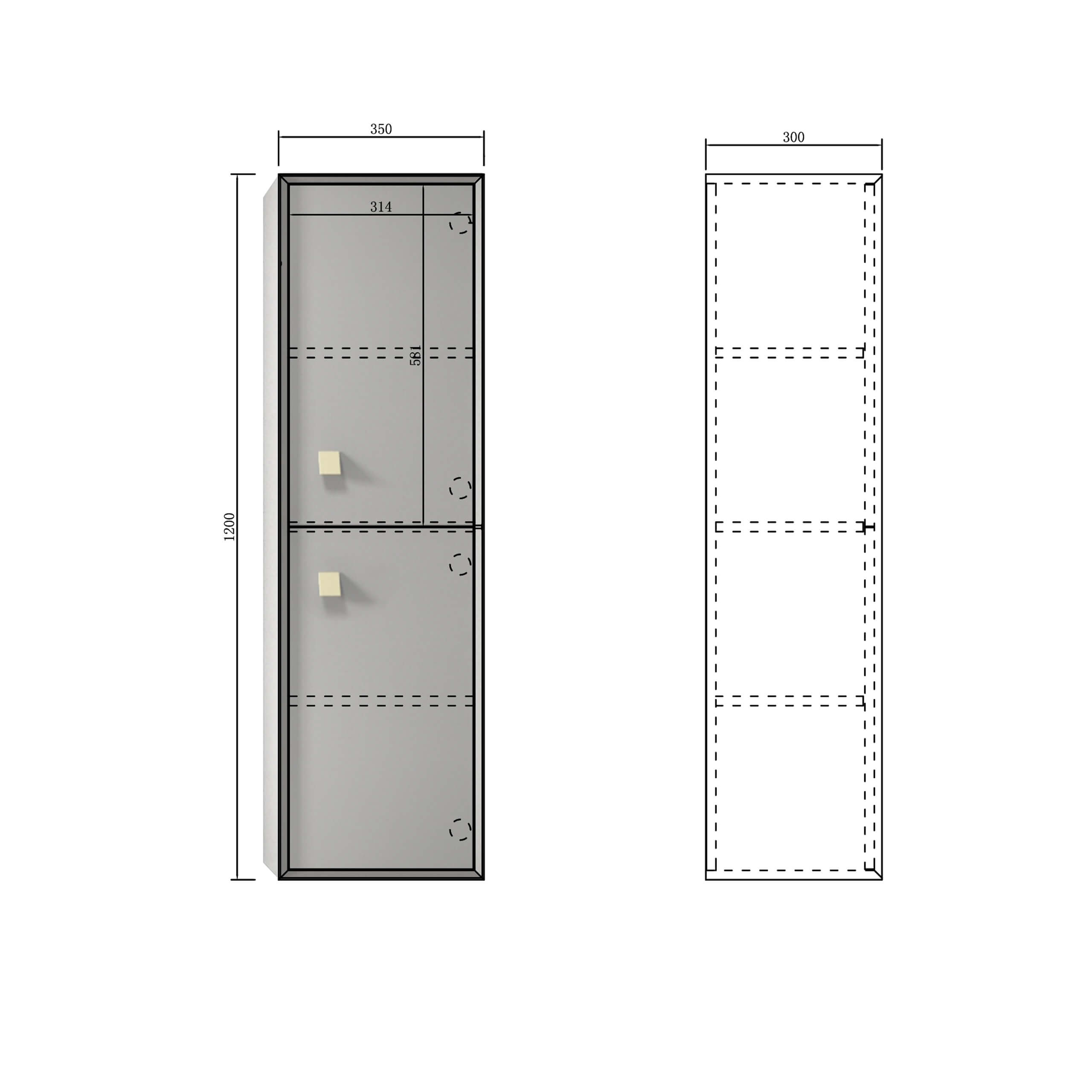 Boston Tallboy 1200x350mm - Premium Storage Cabinet for Home & Office Organization | Perfect for Bedroom, Living Room & Entryway Storage