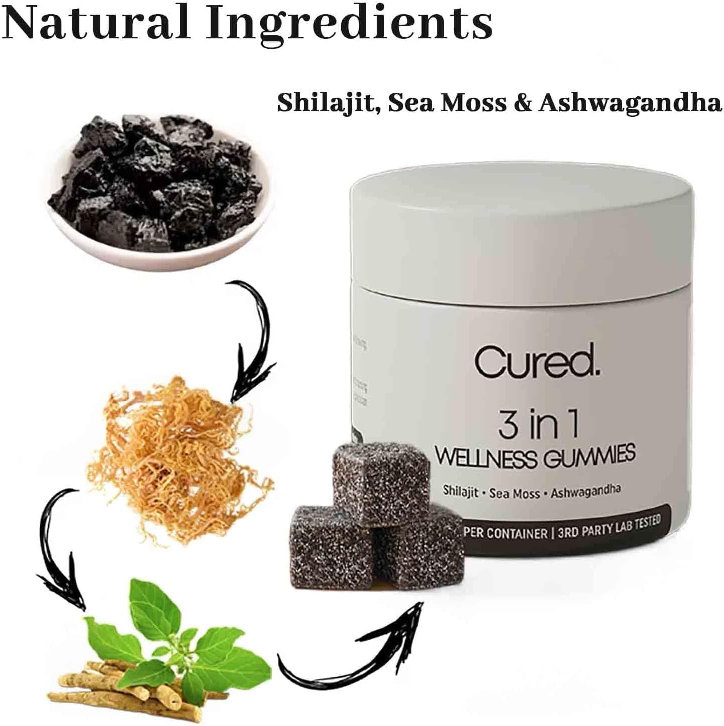 Premium Cured 3-in-1 Shilajit Gummies for Men - Pure Himalayan Resin Supplement (2-Piece Pack) | Boost Energy, Stamina & Vitality - Perfect for Workouts, Focus & Daily Wellness