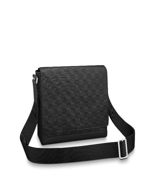 LV District PM Damier Infini Leather Onyx Crossbody Bag - Luxury Designer Handbag for Women, Perfect for Work, Travel & Everyday Use