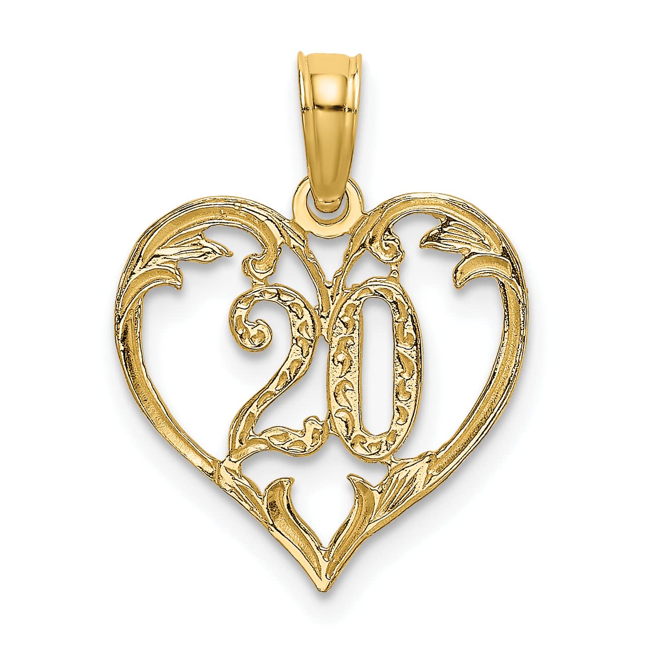 14k Yellow Gold 20 Inside Heart Charm Necklace - Dainty Layering Jewelry for Women, Perfect Gift for Valentine's Day, Anniversary & Everyday Wear | Lex & Lu