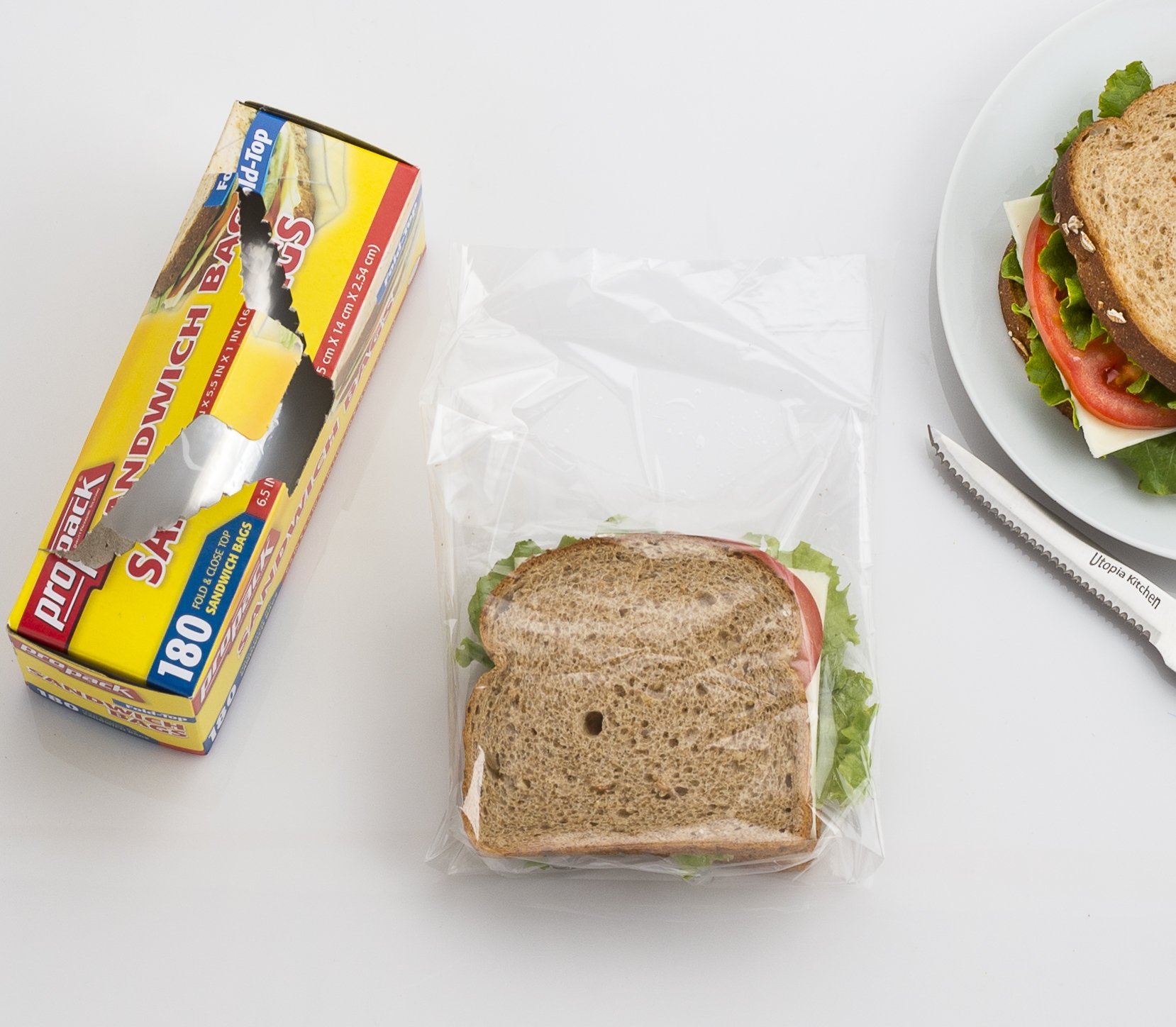 Disposable Plastic Sandwich Bags With Fold Close Top - 540 Bags (3 Packs) | Perfect for Food Storage, Meal Prep, School Lunches, Travel Snacks & Picnics | Great for Sandwiches, Fruits, Nuts, Cookies & More | BPA-Free, Leak-Proof & Convenient