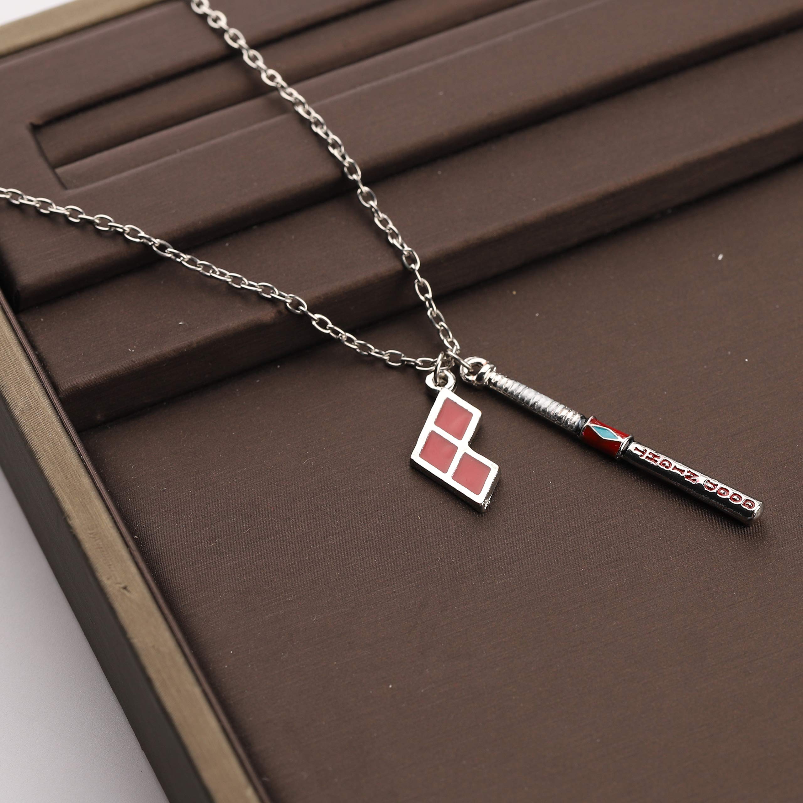 CENWA Baseball Bat Joker Pendant Necklace - Unique Gotham Inspired Jewelry Gift for Batman Fans - Perfect for Cosplay, Comic Con & Superhero Themed Parties
