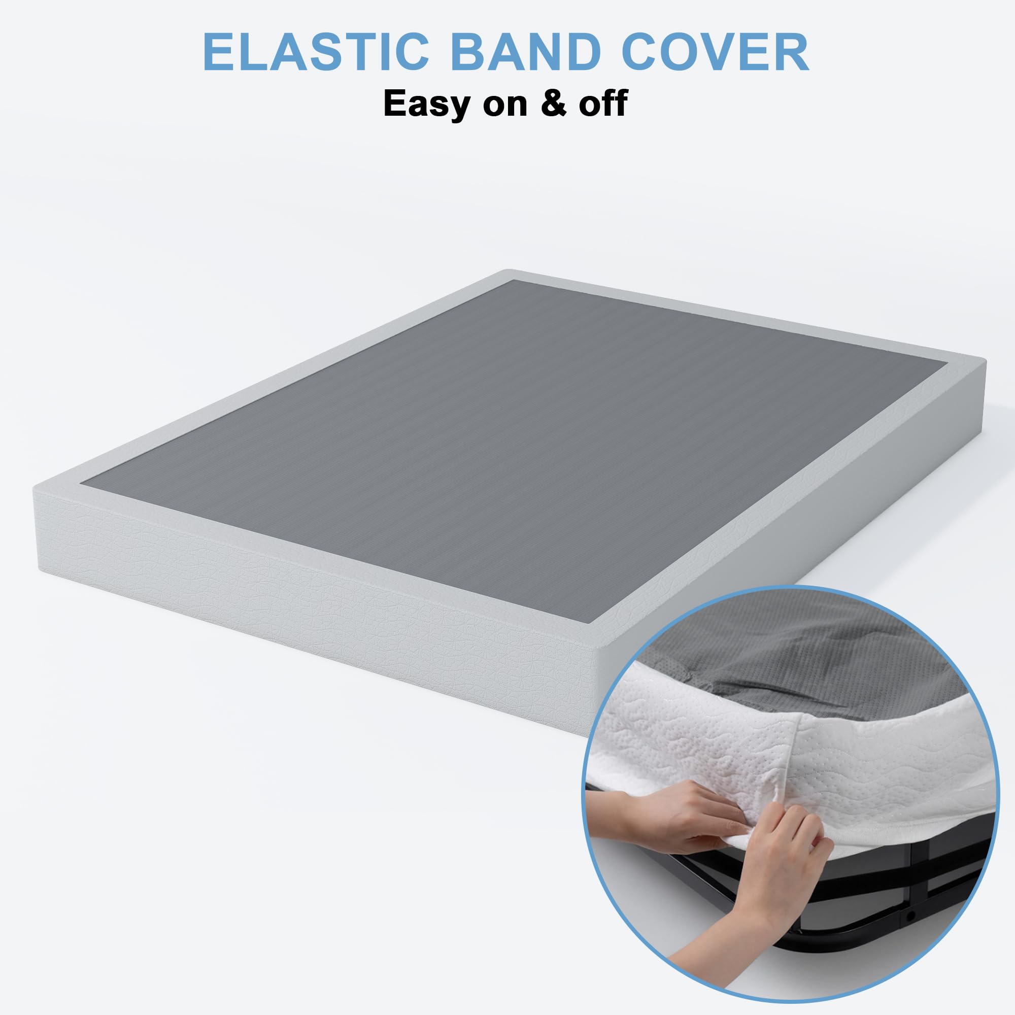 7 Inch High Profile Box Spring for King Bed - Sturdy Metal Frame Mattress Foundation with Easy Assembly | Quiet & Noise-Free Support | Perfect for Bedroom, Guest Room & Dormitory Use
