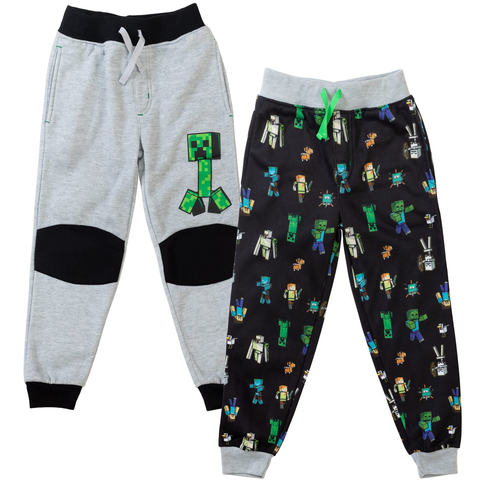 Minecraft Fleece Jogger Pants 2-Pack for Kids - Warm & Comfortable Winter Pajama Bottoms for Boys & Girls - Perfect for Sleepovers, Gaming & Lounge Wear