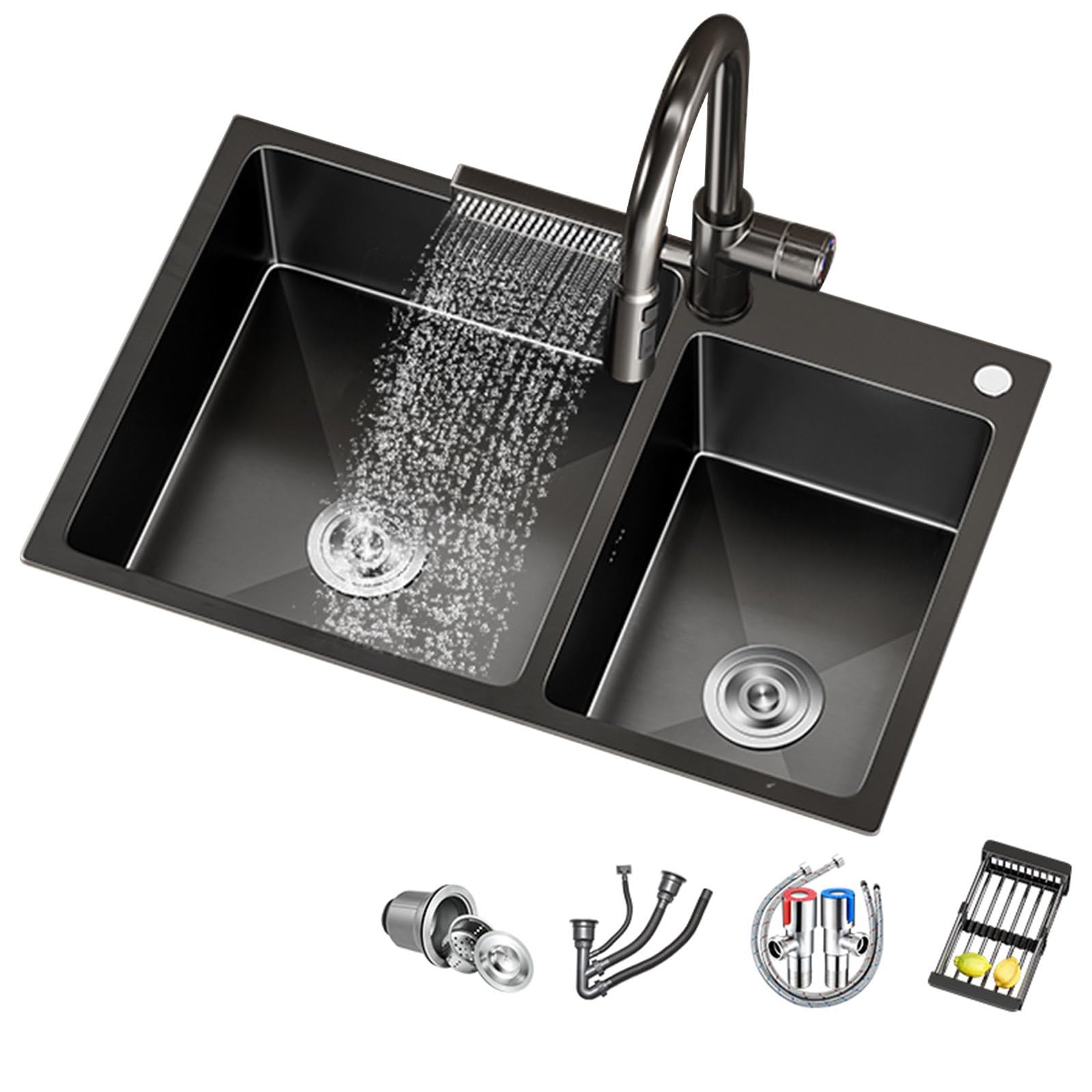 Premium Stainless Steel Drop-in Kitchen Sink - 75 x 40 x 20cm Bar & Prep Sink for Modern Kitchens - Perfect for Food Prep, Dishwashing & Entertaining