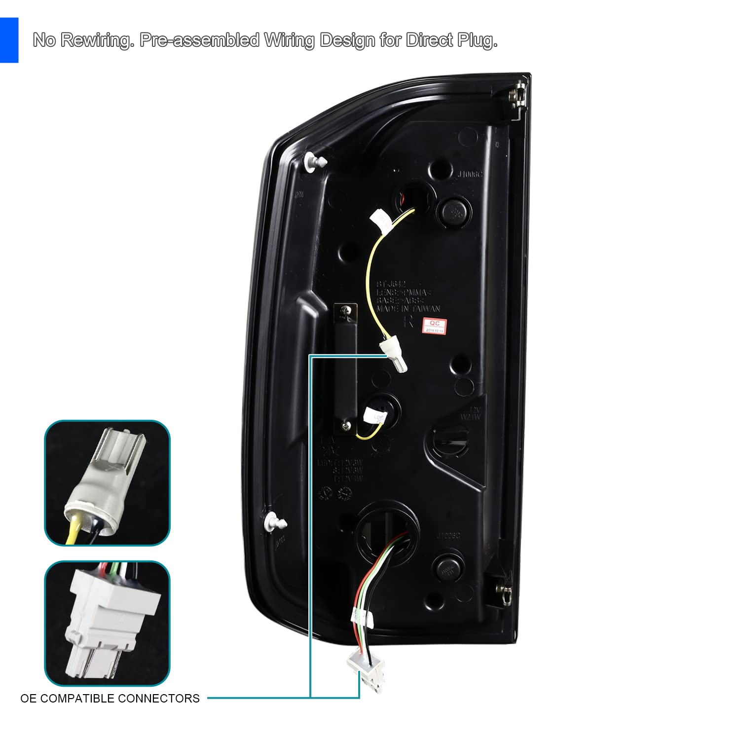 Spec-D Tuning Glossy Black Smoke LED Sequential Tail Lights for 2014-2021 Toyota Tundra - Left & Right Pair Assembly - Upgrade Your Truck's Style & Safety for Night Driving & Off-Road Adventures