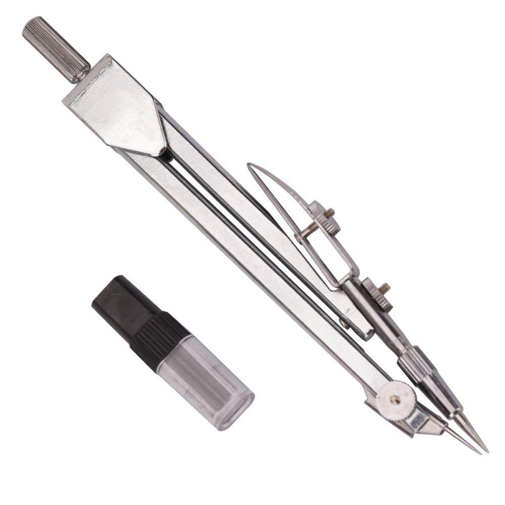 Premium Metal Universal Drawing Compass with Pencil - Precision Drafting Tool for Math, Geometry & Engineering | Perfect for Students, Architects & Artists