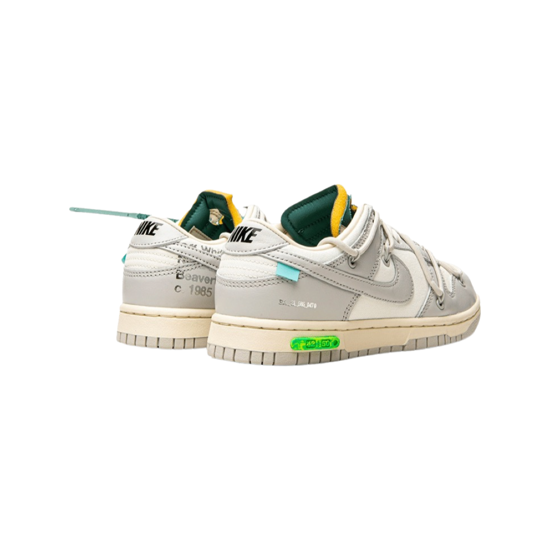 Off White x Nike Dunk Low Lot 42 of 50 Sail Neutral Grey Light Bone Sneakers - Limited Edition Collaboration - Perfect for Streetwear & Sneaker Collectors