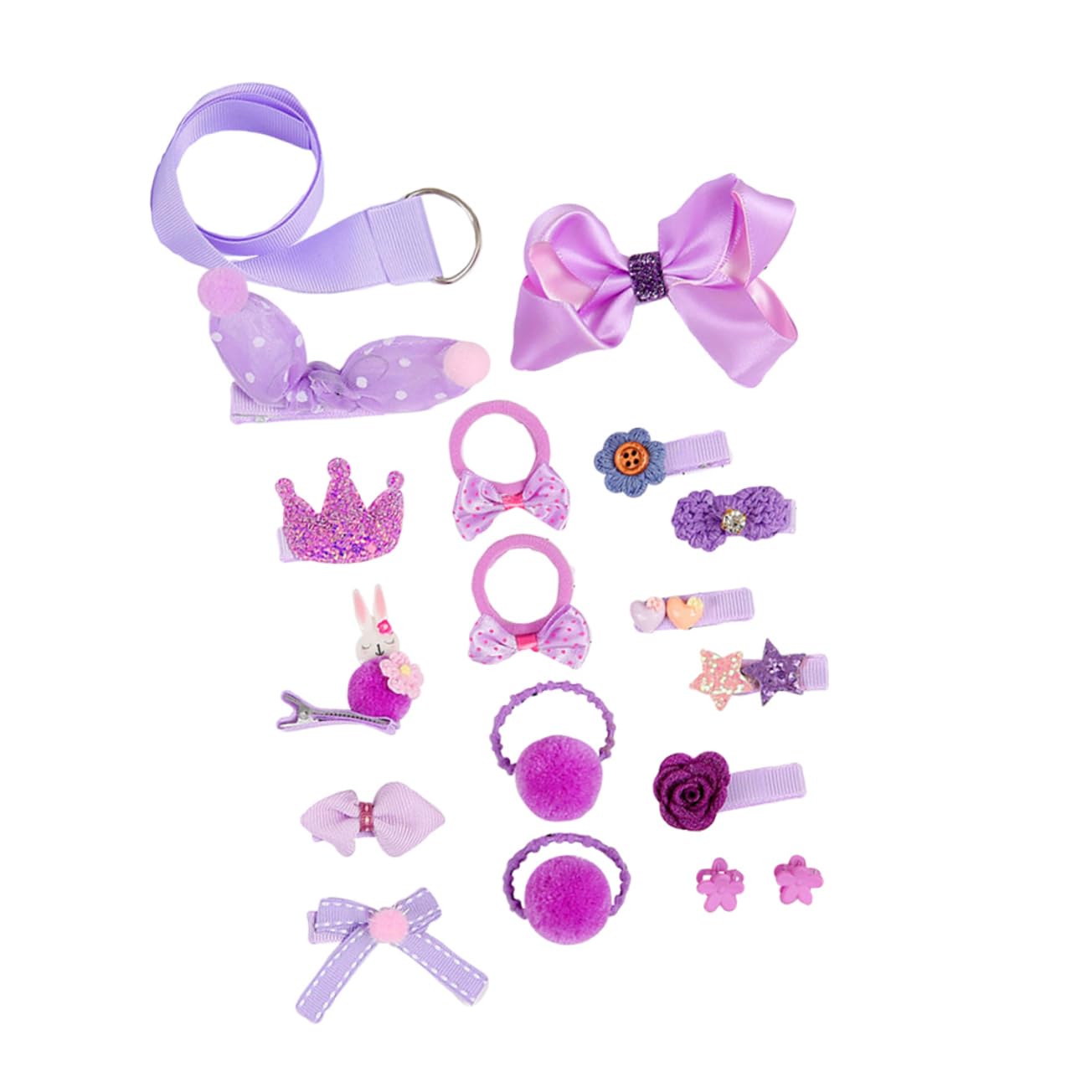 Totority 18Pcs Kids Hair Clips Set - Purple Bow Hairpins for Girls, Baby Headbands & Suit Accessories | Perfect for School, Parties, Weddings & Special Occasions