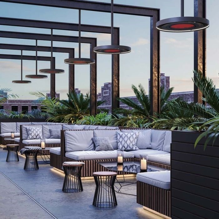 Bromic Eclipse Smart Heat Electric Pendant Light - Twin 24 Pole Outdoor Heater (Model BH0920001) - Perfect for Patio, Deck, and Restaurant Heating