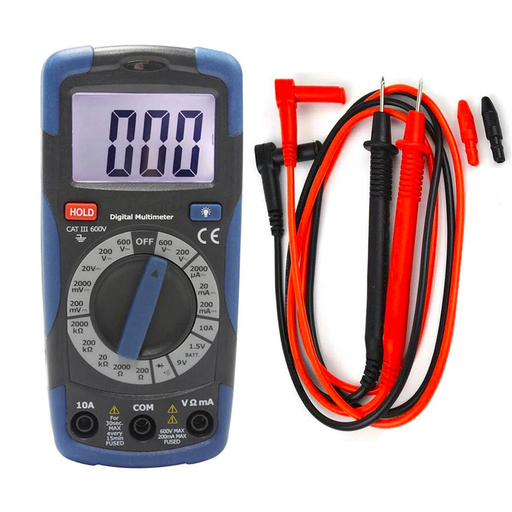 Compact Digital Multimeter - Professional Handheld Voltage Tester for Home, Car & Electronics Repair | Measure AC/DC Voltage, Current & Resistance | Perfect for Electricians, DIY & Automotive Use