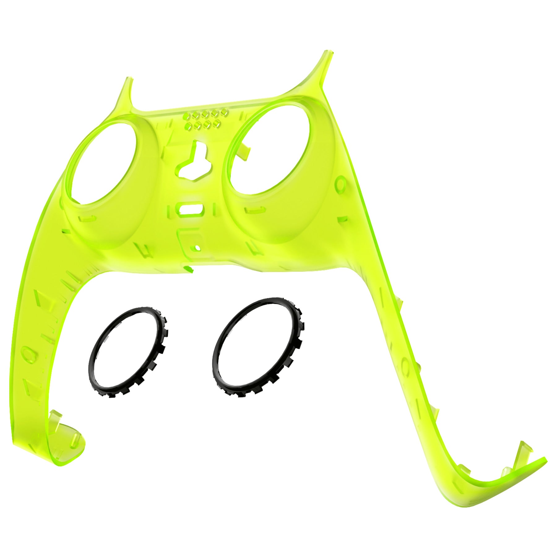 eXtremeRate Clear Lime Green PS5 Controller Shell - DIY Replacement Cover with Accent Rings | Custom Decorative Trim for PS5 Controller GPFM5011 | Perfect for Gaming Enthusiasts & Custom Mods