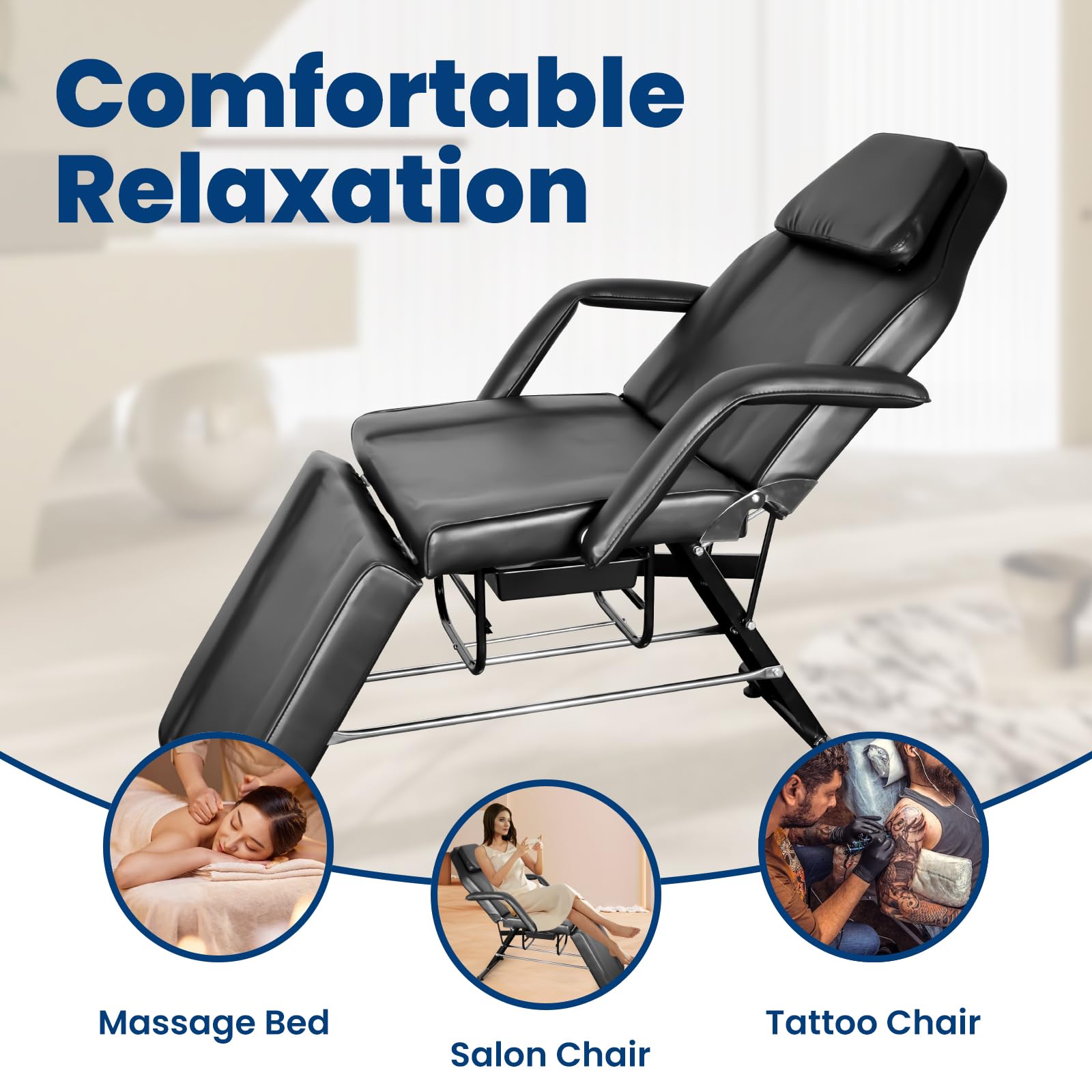 Professional Hydraulic Tattoo Chair & Massage Bed - 71