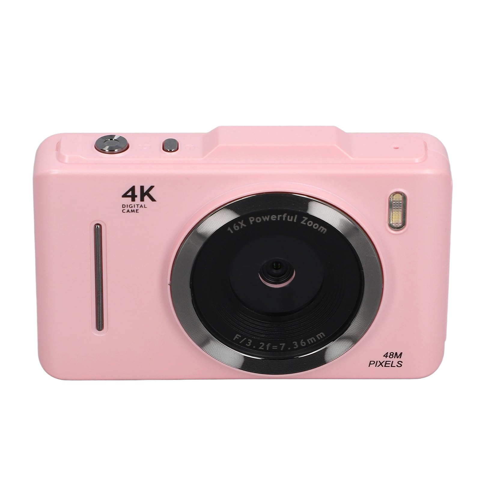 4K Digital Camera 48MP with 2.8 Inch IPS HD Screen | 16X Digital Zoom & Autofocus | Compact Travel Vlogging Camera for YouTube, TikTok & Social Media (Pink) - Perfect for Vacation, Outdoor Adventures & Daily Vlogging