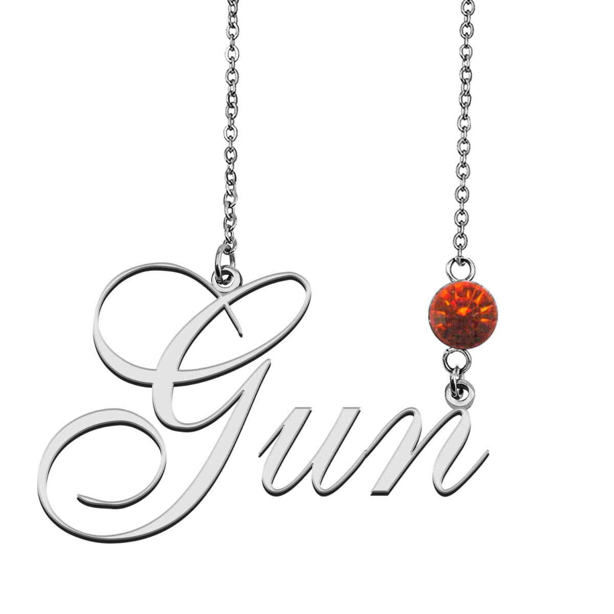 Personalized Name Necklace for Women - Custom Engraved Birthstone Pendant Jewelry Gift for Mom, Wife, Girlfriend - Perfect for Birthday, Anniversary & Valentine's Day