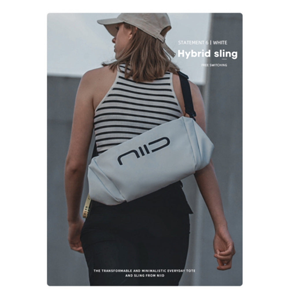 NIID ST@TEMENT S6 Hybrid Sling Bag - Black | Crossbody Chest Bag for Men & Women | Perfect for Travel, Work & Everyday Use