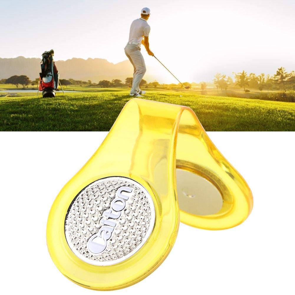 **Premium Stainless Steel Magnetic Golf Ball Marker with Hat Clip - Durable & Stylish Yellow Golf Accessory for Golfers - Perfect for Golf Courses, Tournaments & Casual Play**