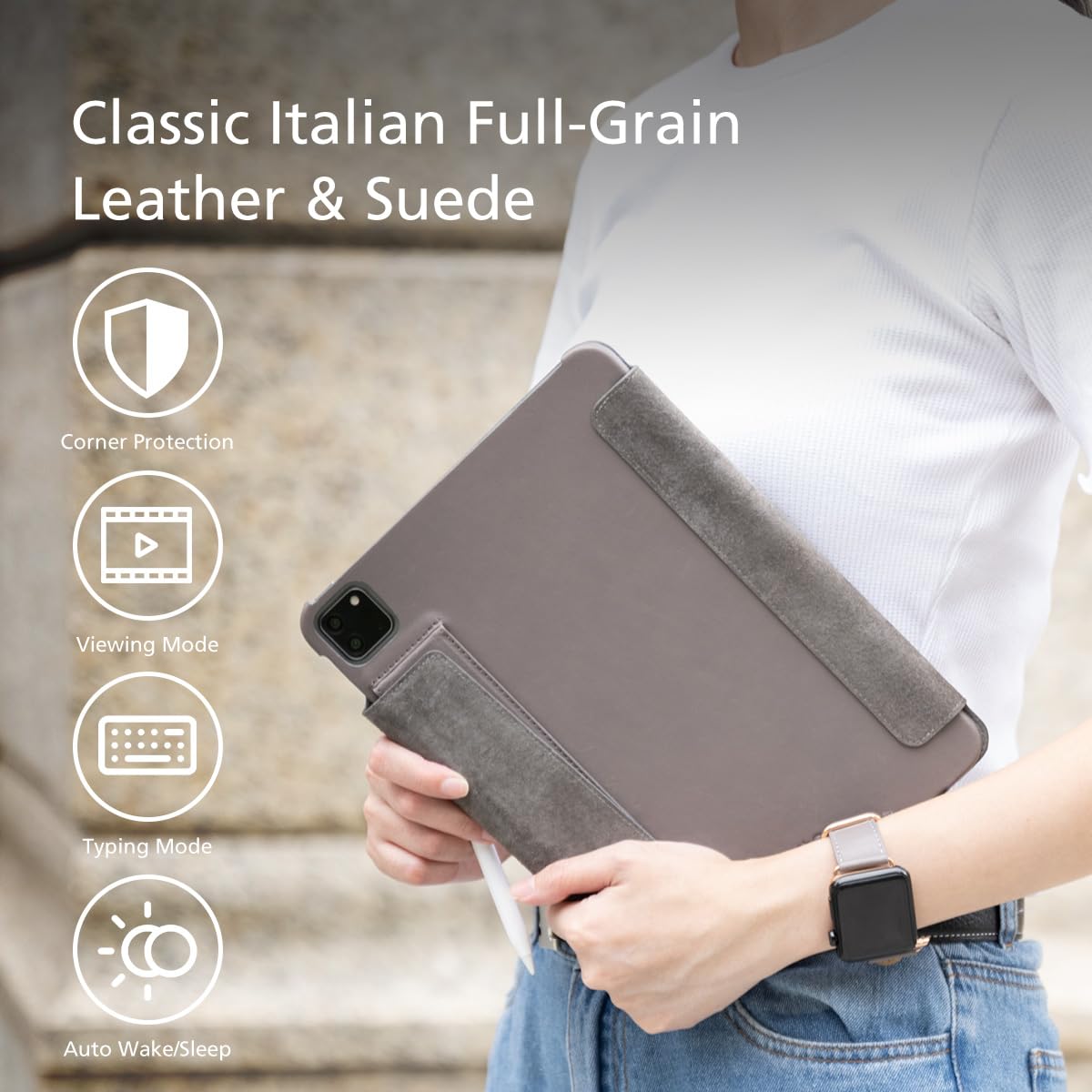 Premium Italian Leather Folio Case for iPad Air 11