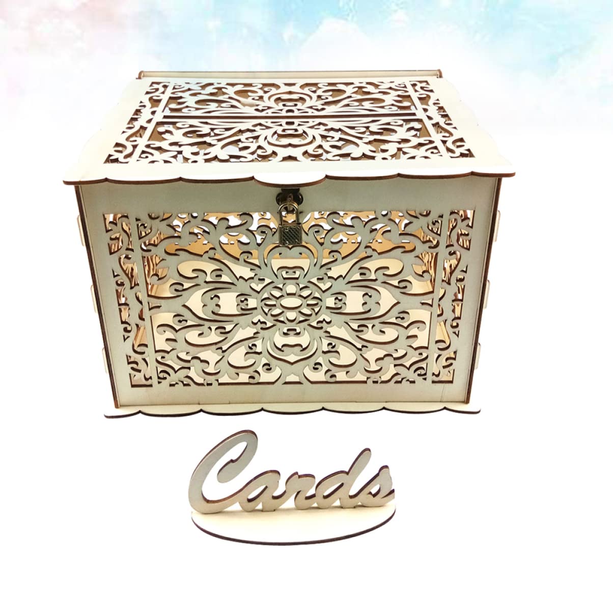 HOOTNEE Large Wooden Wedding Card Box - Elegant Greeting Card Holder for Reception, Banquet & Home Decor - Perfect for Wedding, Anniversary & Special Events Gift Collection