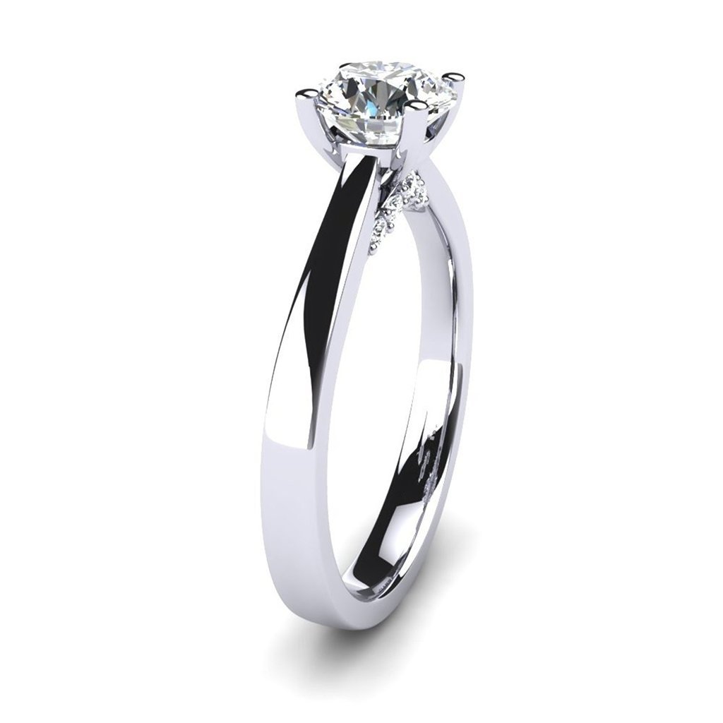 14K White Gold Round Cut 2 Carat Solitaire Simulated Diamond Engagement Ring for Women - Perfect for Proposals, Anniversaries & Romantic Gifts