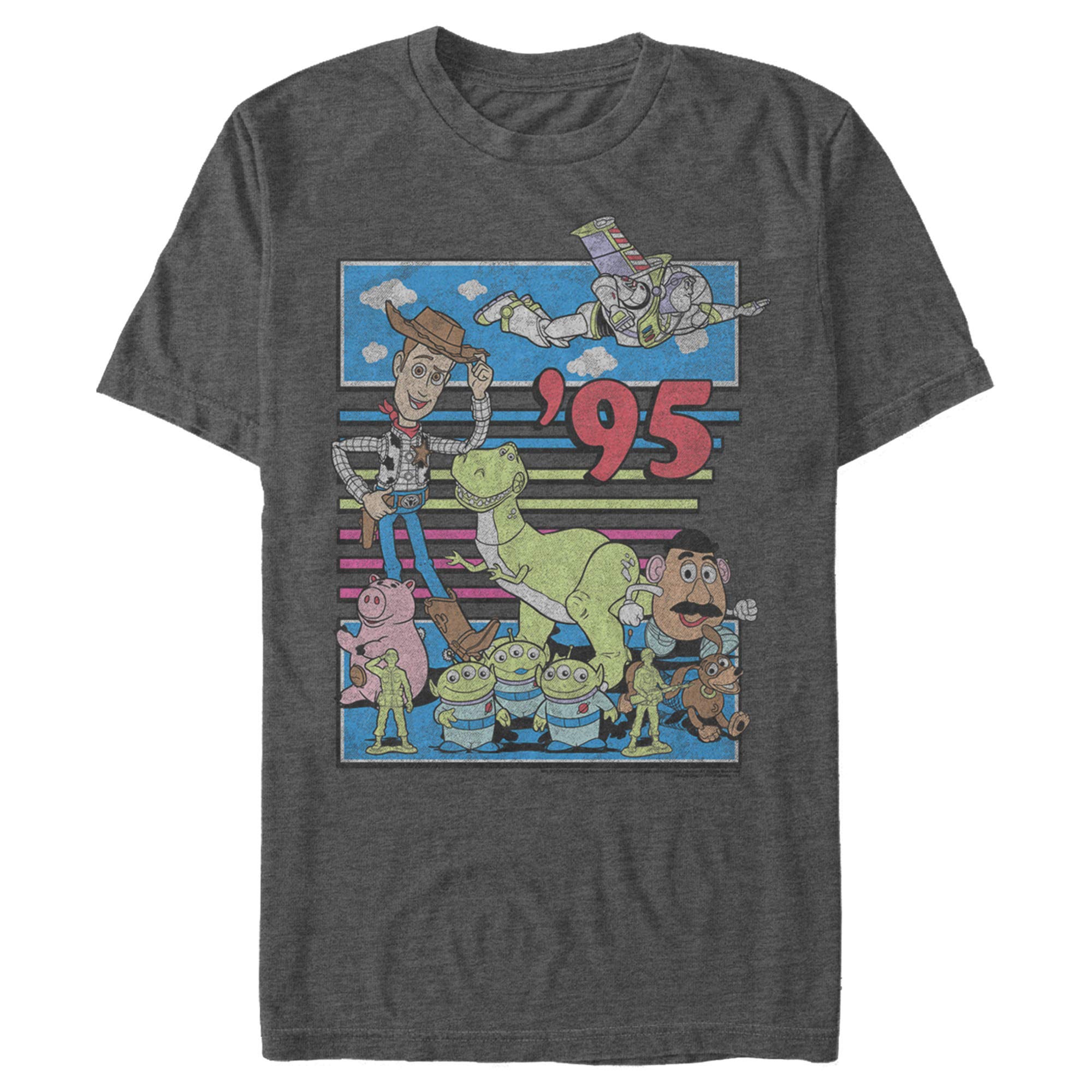 Men's Toy Story Retro Best Friend Buzz & Woody Graphic T-Shirt for Casual Wear, Movie Nights, and Gift Giving