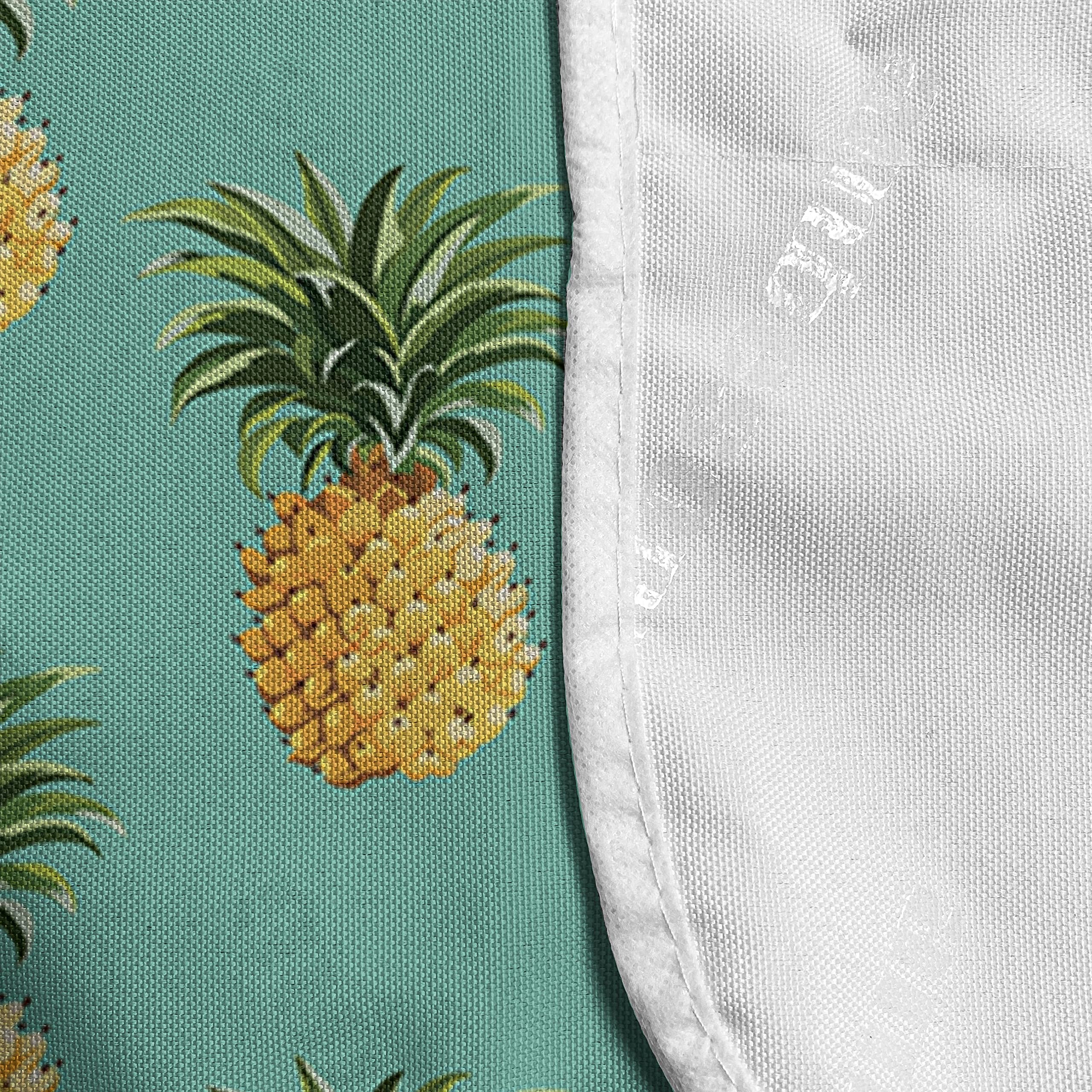 Ambesonne Waterproof Microwave Cover with Pockets - Tropical Pineapple & Leaf Hawaiian Design, 36