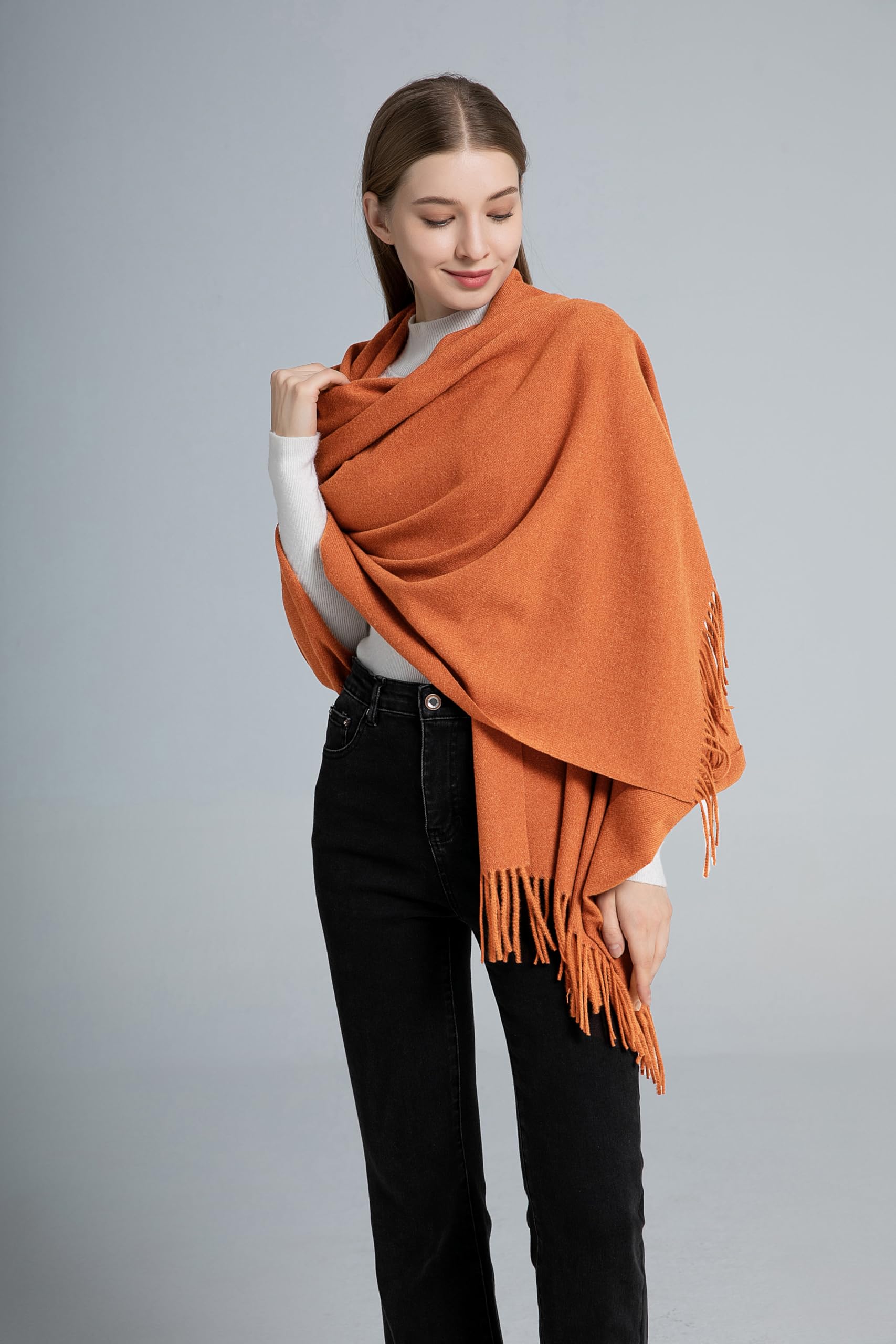 Luxury Longwu Cashmere Pashmina Shawl for Women - Soft Winter Scarf Wrap, Elegant Stole for Weddings, Evening Dresses & Special Occasions | Perfect for Gifts, Holiday Parties & Formal Events