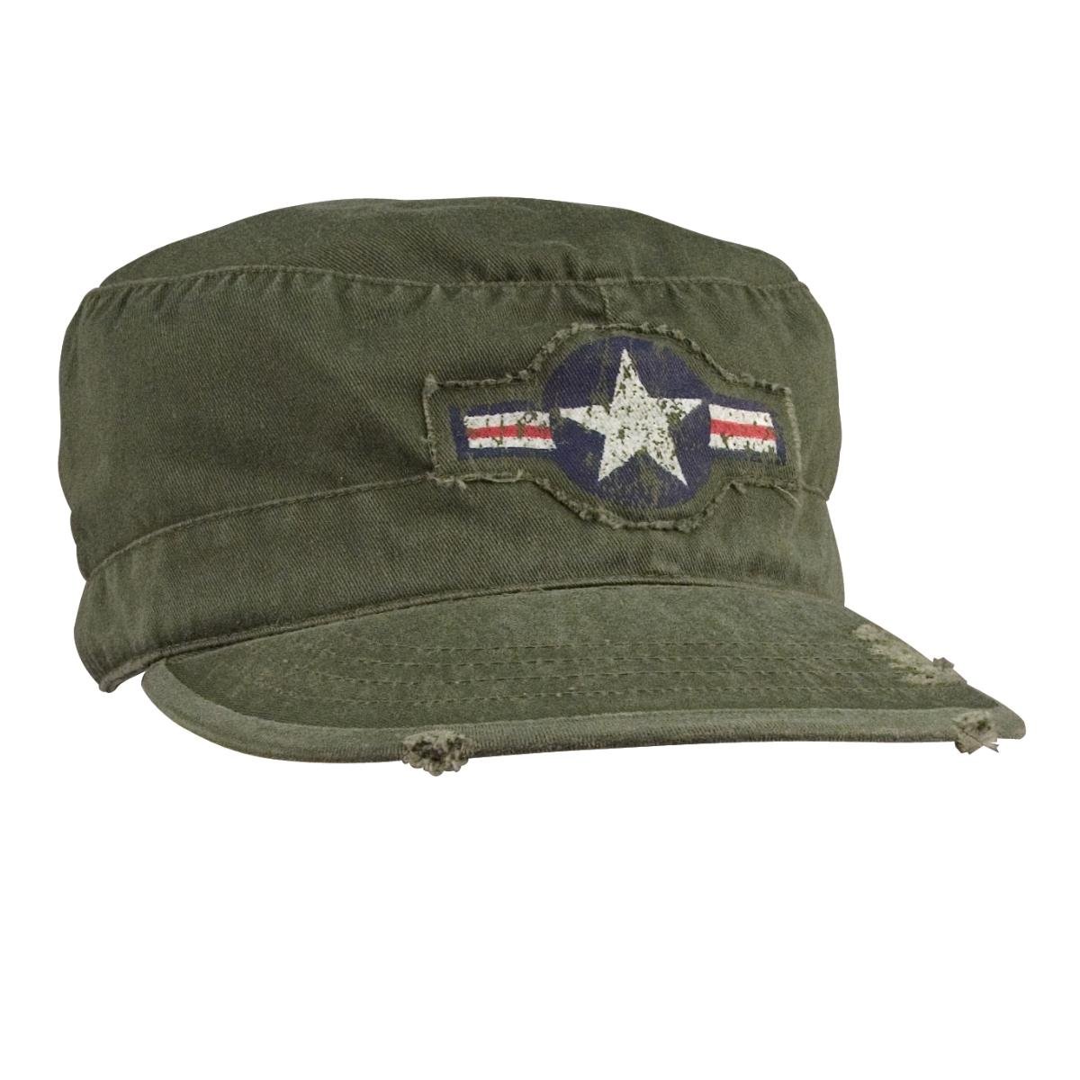 Vintage Olive Drab Air Corp Military Fatigue Cap - WWII Style Army Hat for Men, Outdoor Hiking & Historical Reenactments