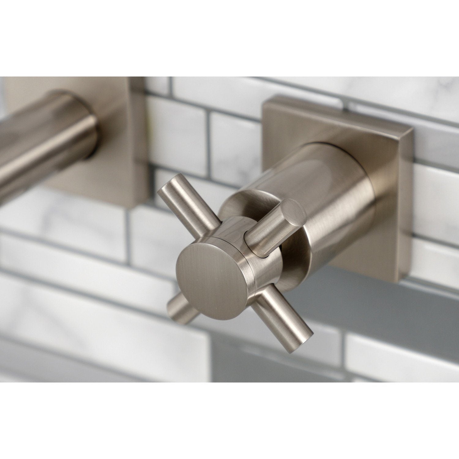 Concord 2-Handle 3-Hole Wall Mount Roman Tub Faucet - Brushed Nickel Bathroom Fixture for Freestanding Tubs & Luxury Spa Retreats