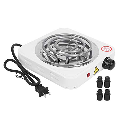 1000W Portable Electric Single Burner Stove - Stainless Steel, US Plug 110V - Indoor/Outdoor Cooking for Camping, Picnics & Small Kitchens