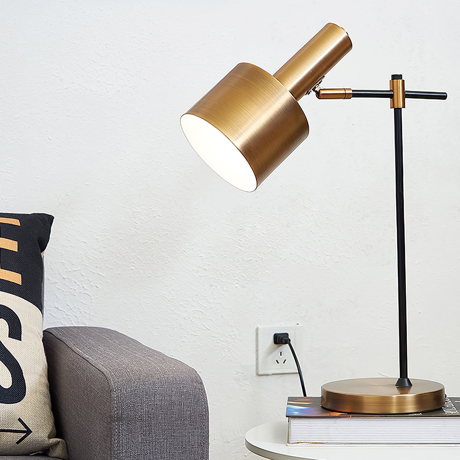 Lento Modern LED Table Lamp - Adjustable Brightness, USB Charging Port, Touch Control - Perfect for Bedroom, Living Room, Office & Study Desk Lighting