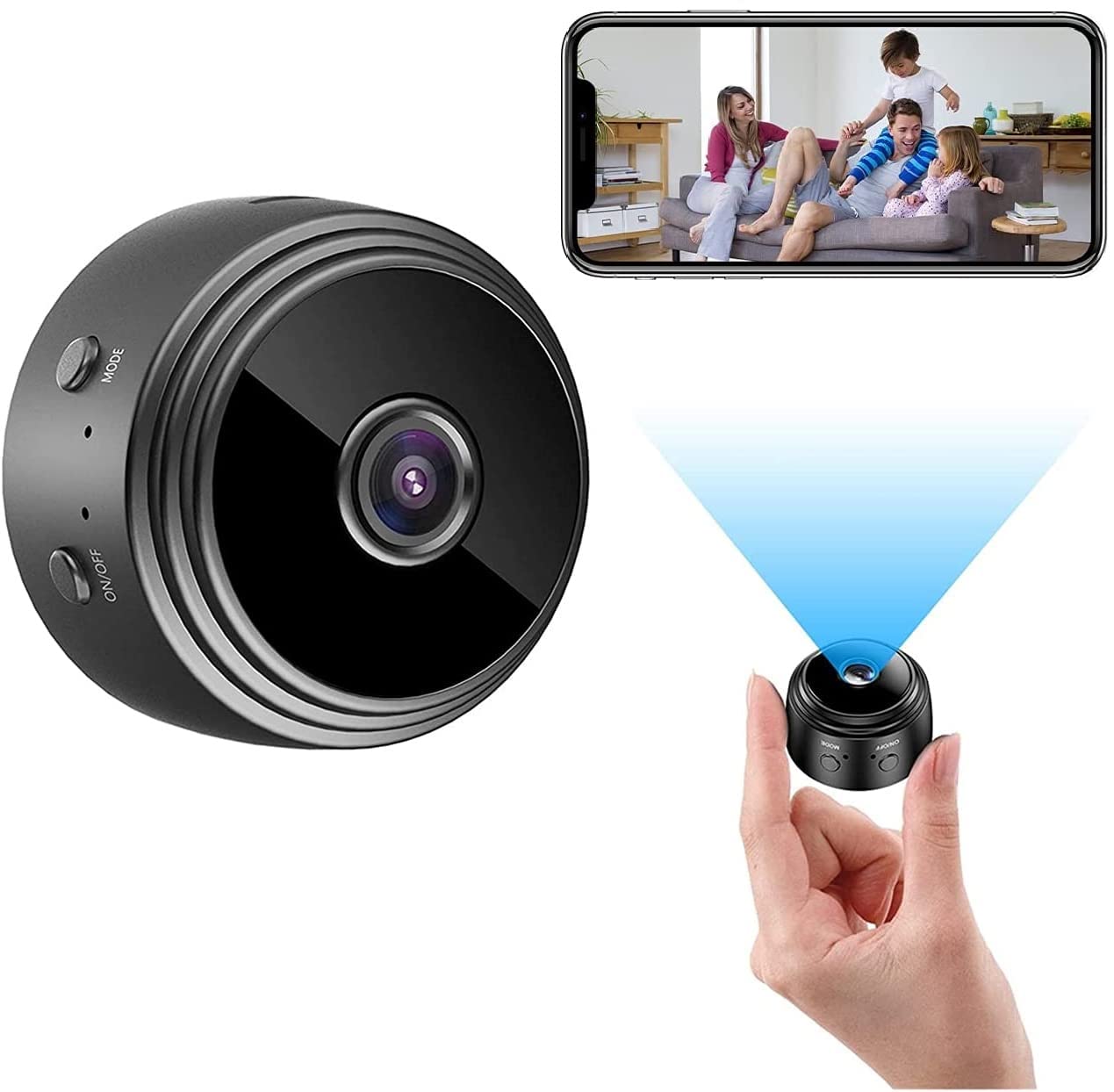 2022 Hidden Camera Detector - 1080P WiFi Security Camera for Home & Office | Indoor Surveillance with Motion Detection & Night Vision | Car Monitoring Camera | V380 App | Perfect for Home Security, Baby Monitoring & Vehicle Protection
