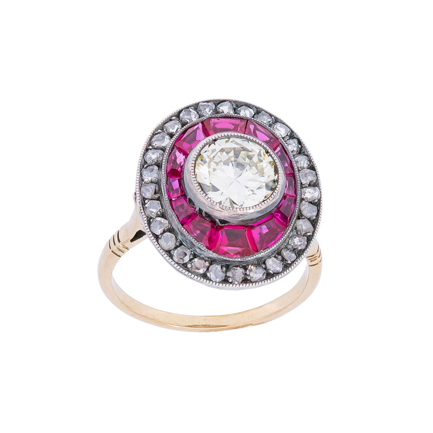 Antique Victorian Style 18k Gold Old European Cut Diamond & Natural Burmese No Heat Ruby Engagement Ring - Perfect for Vintage Weddings & Heirloom Jewelry Gifts