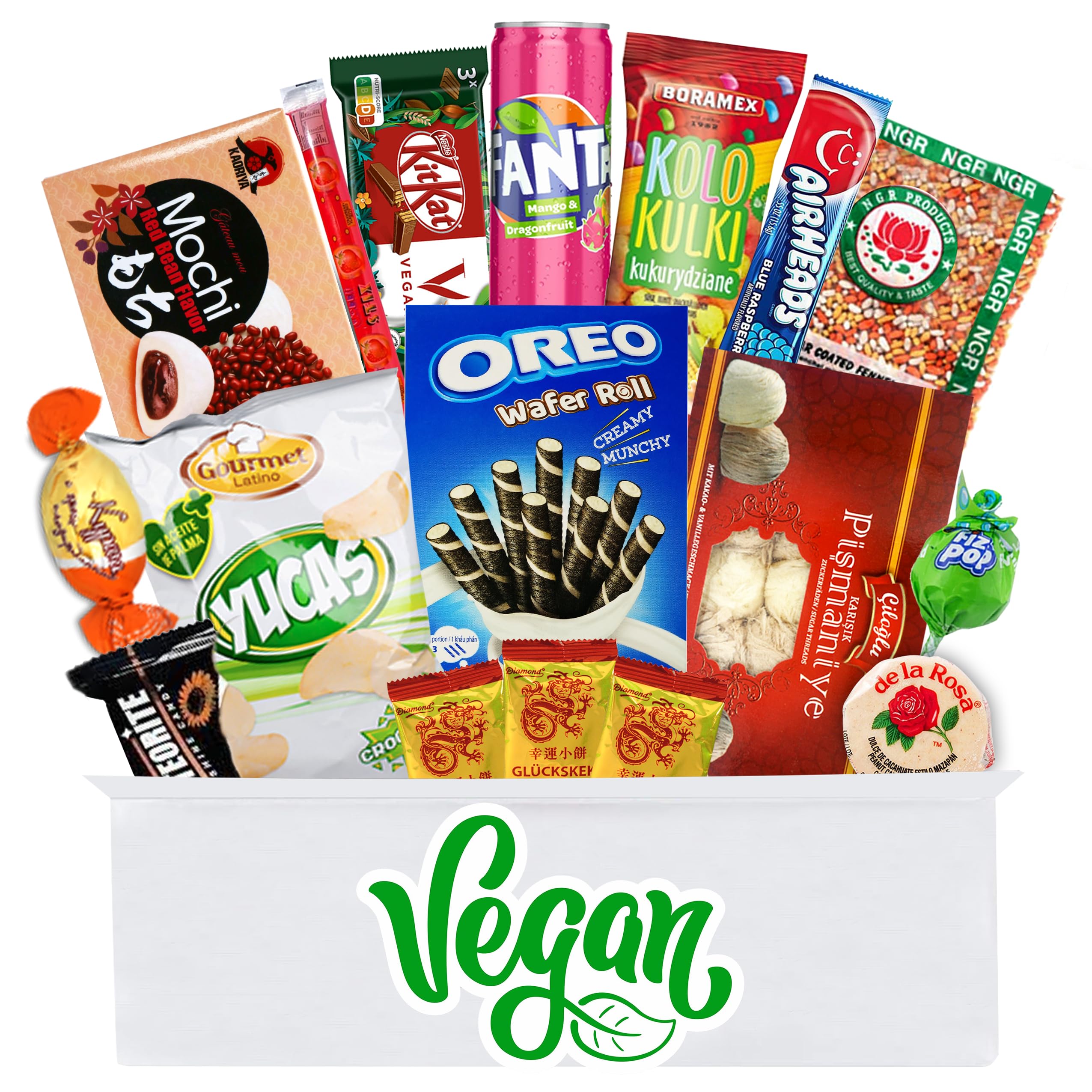 Vegan Candy Box from Around the World - Asian, African, Eastern European, South & North American Sweets & Snacks - Perfect for Gifts, Parties, and Vegan Treat Lovers