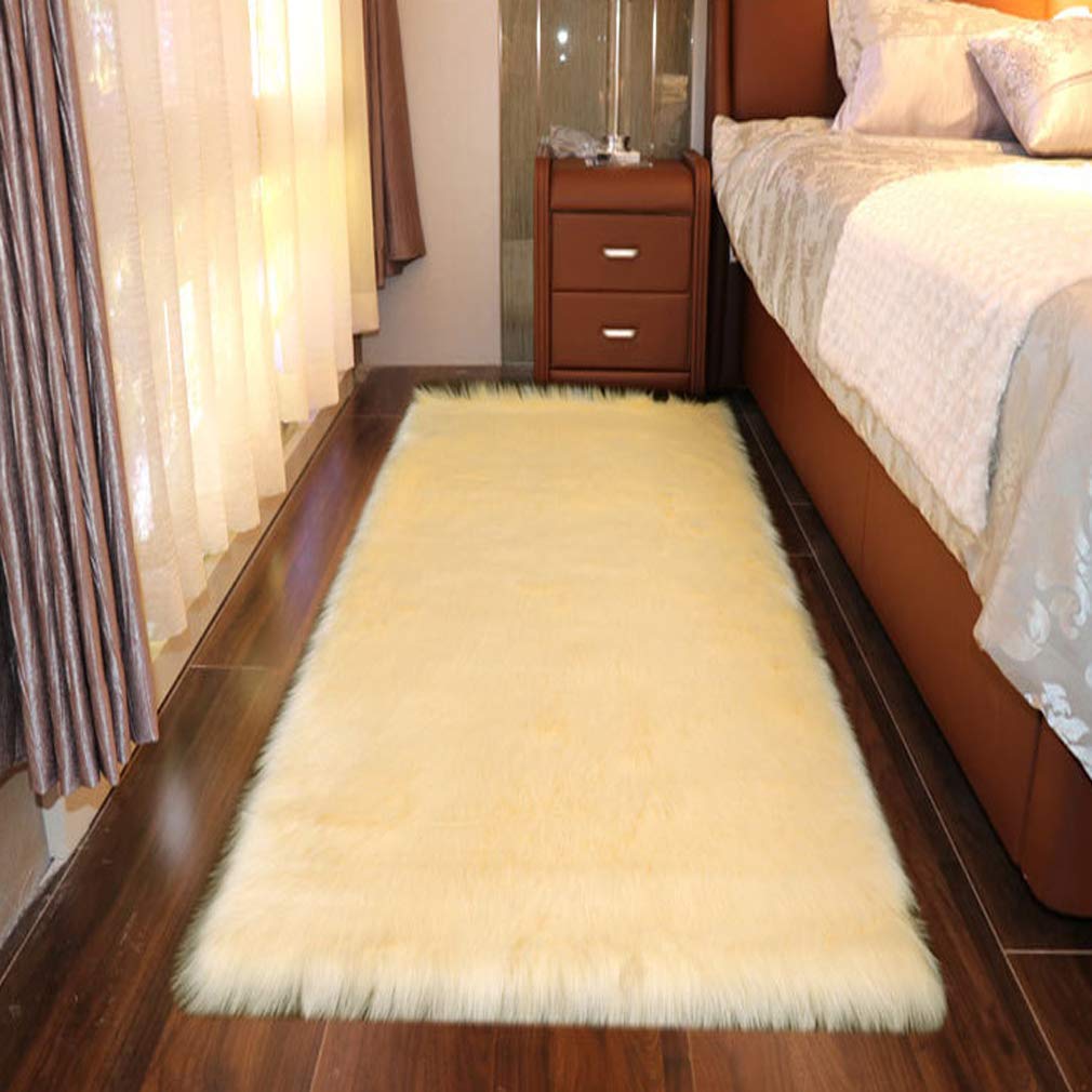 Soft Indoor Large Modern Area Rugs - Shaggy Fluffy Anti-Skid Carpet for Living Room, Bedroom & Nursery - Beige Home Decor Rug 80x160cm (31x63 inches) - Perfect for Cozy Family Spaces and Kids Play Areas