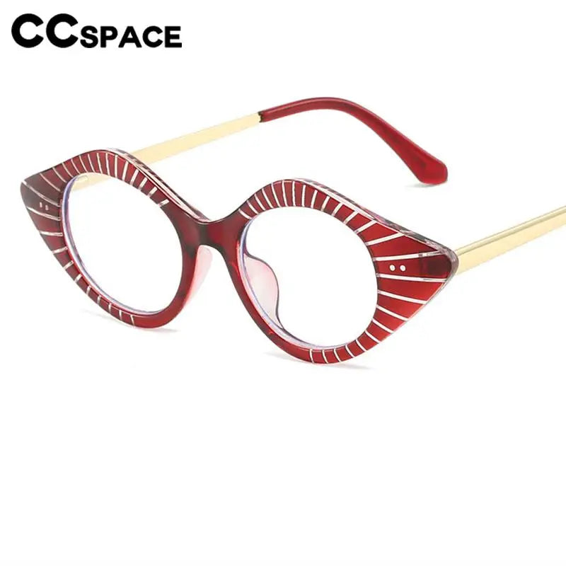 CCspace Women's Full Rim Small Cat Eye Plastic Eyeglasses 57281 - Stylish Retro Frame for Oval & Heart Face Shapes | Perfect for Office, Reading & Fashion Accessories