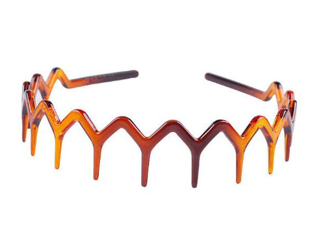 2PCS Plastic Sharks Tooth Hair Combs - Headband Hair Hoop for Women & Girls - Black + Brown Hair Accessories - Perfect for Beach, Pool, and Summer Outfits