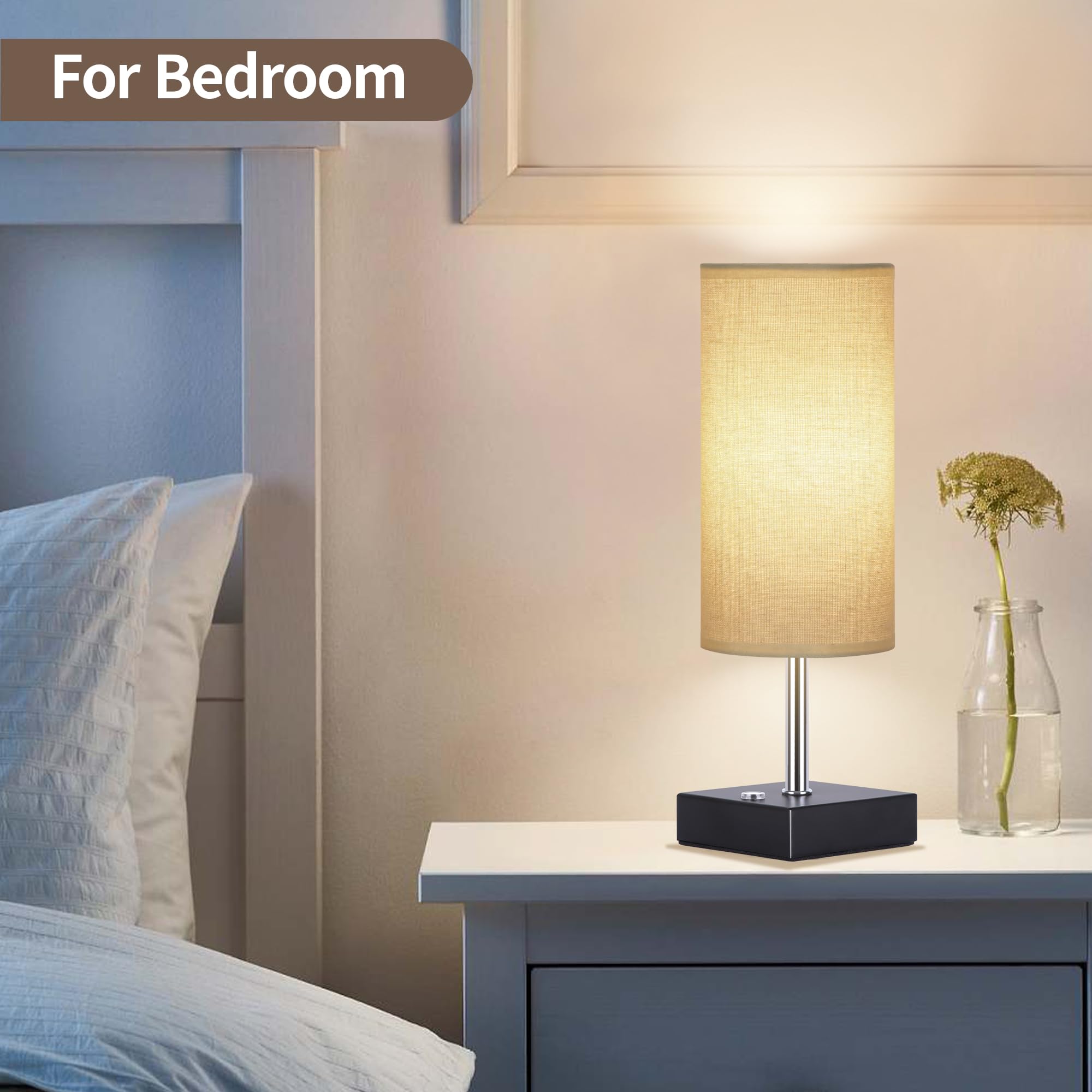 Rechargeable Cordless Table Lamp - Touch Dimmable Battery Operated Nightstand Lamp, Wireless LED Desk Light for Bedroom, Living Room, Dorm Decor - Perfect for Reading, Relaxation & Nighttime Use (2-Pack)