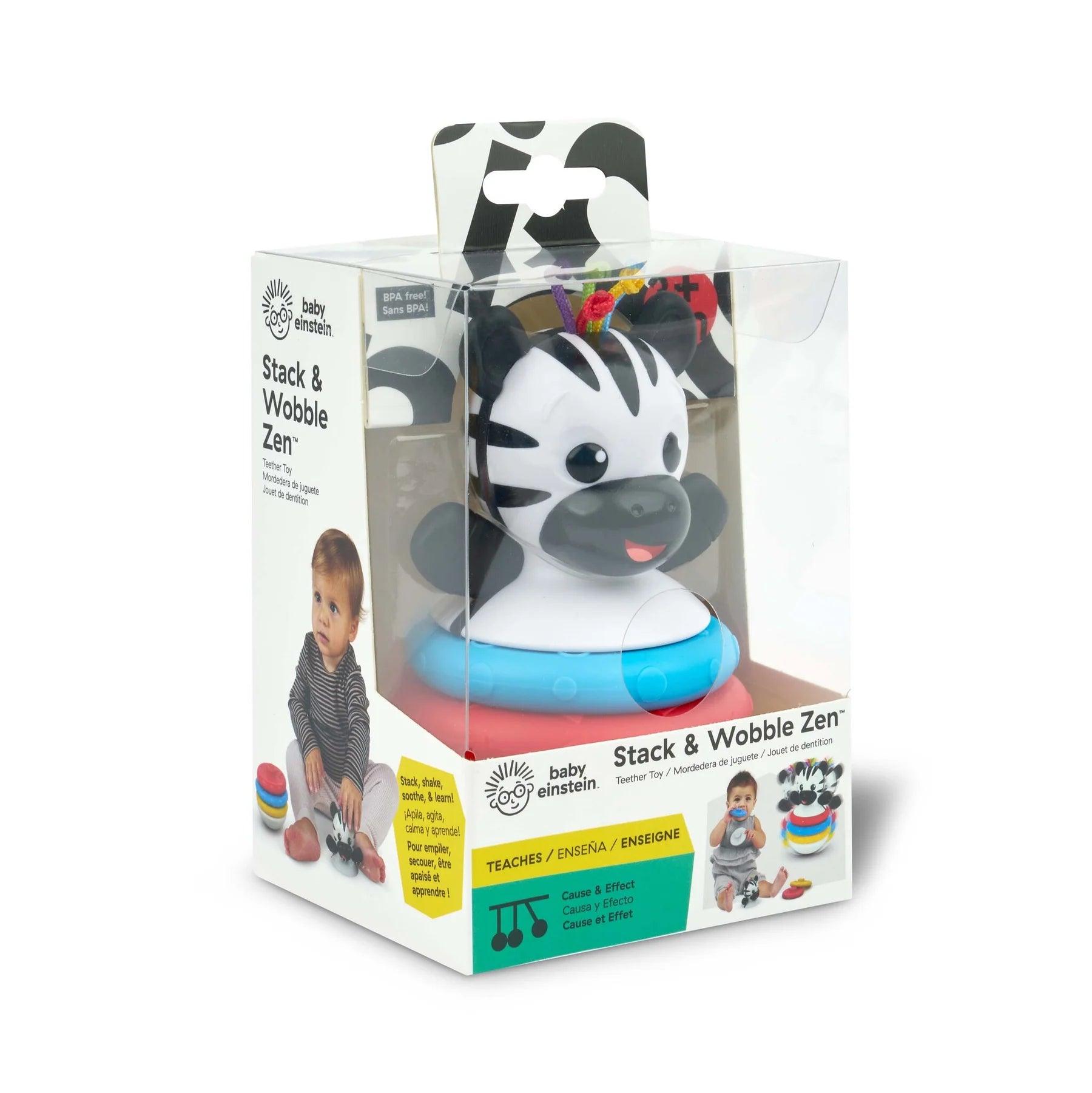 Baby Einstein Stack & Wobble Zen™ Teether Toy - Soothing Teething Relief for Babies 3-12 Months - Stackable Sensory Toy for Early Learning & Playtime Fun