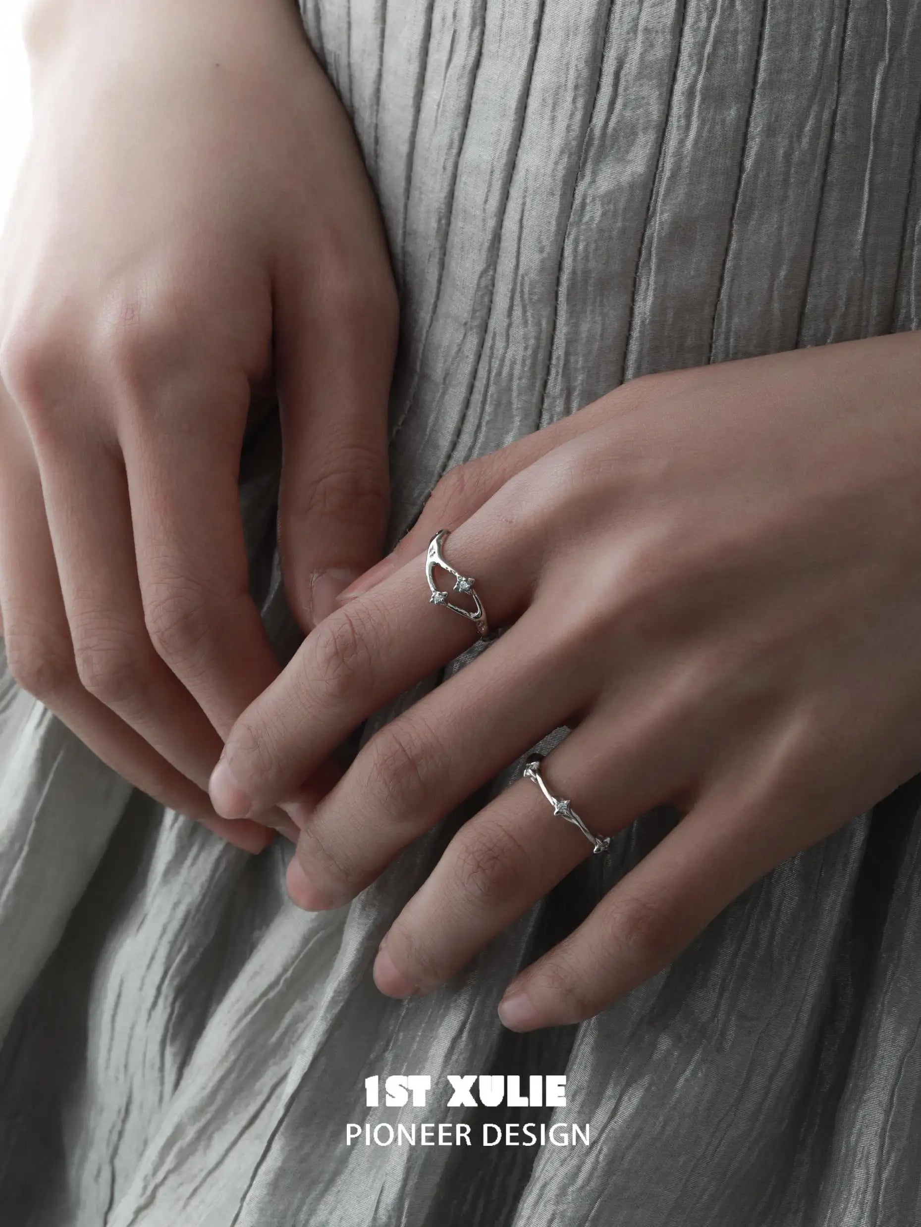925 Sterling Silver Double Star Openwork Ring for Women - Elegant Celestial Jewelry for Everyday Wear, Gift Giving & Special Occasions